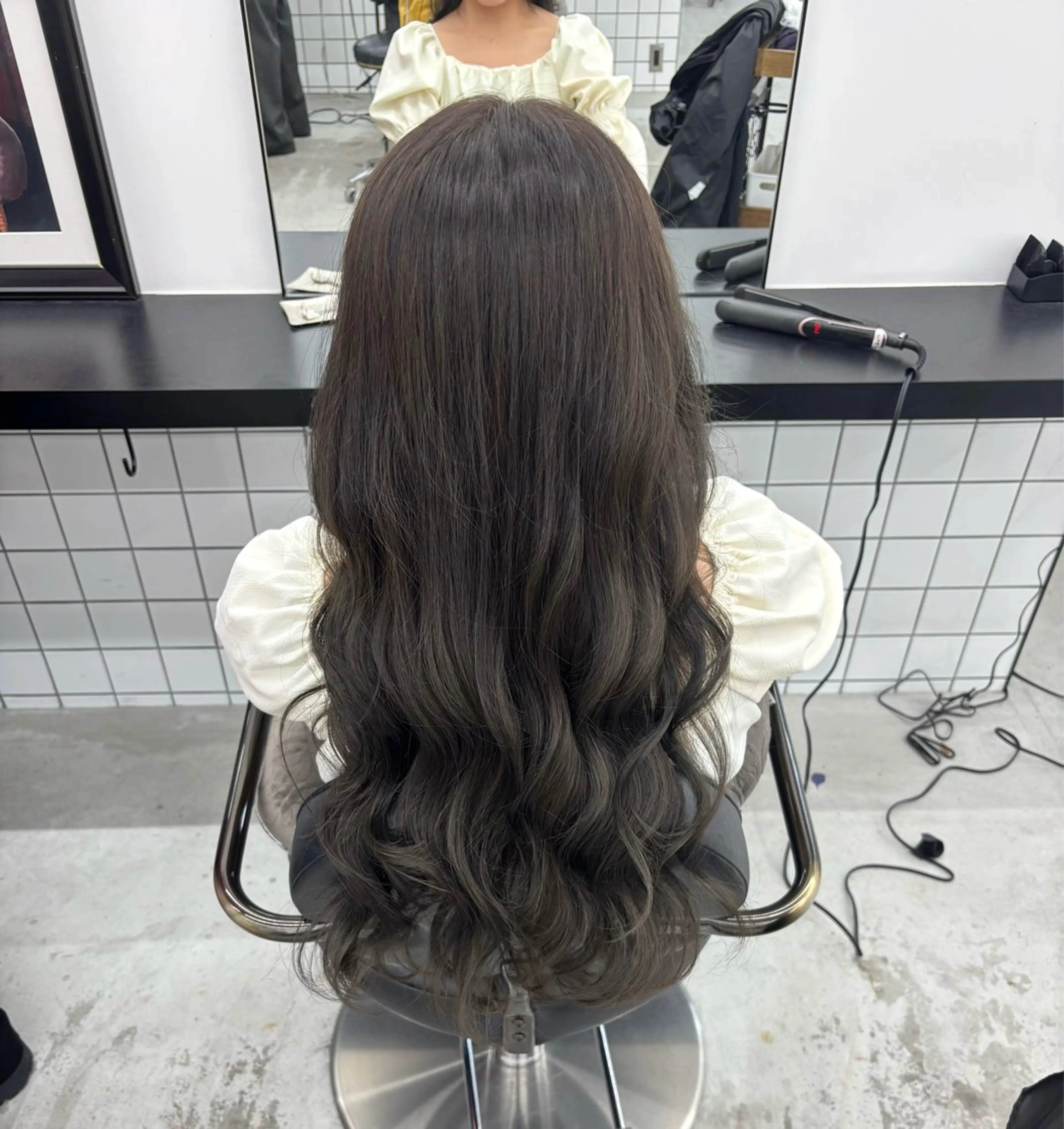 ロング カラー グレージュ オリーブグレージュ オリーブグレー ヘアカラー トリートメント ヘッドスパ 🌼あいり🌼 JILLSTUDIOのヘアスタイル