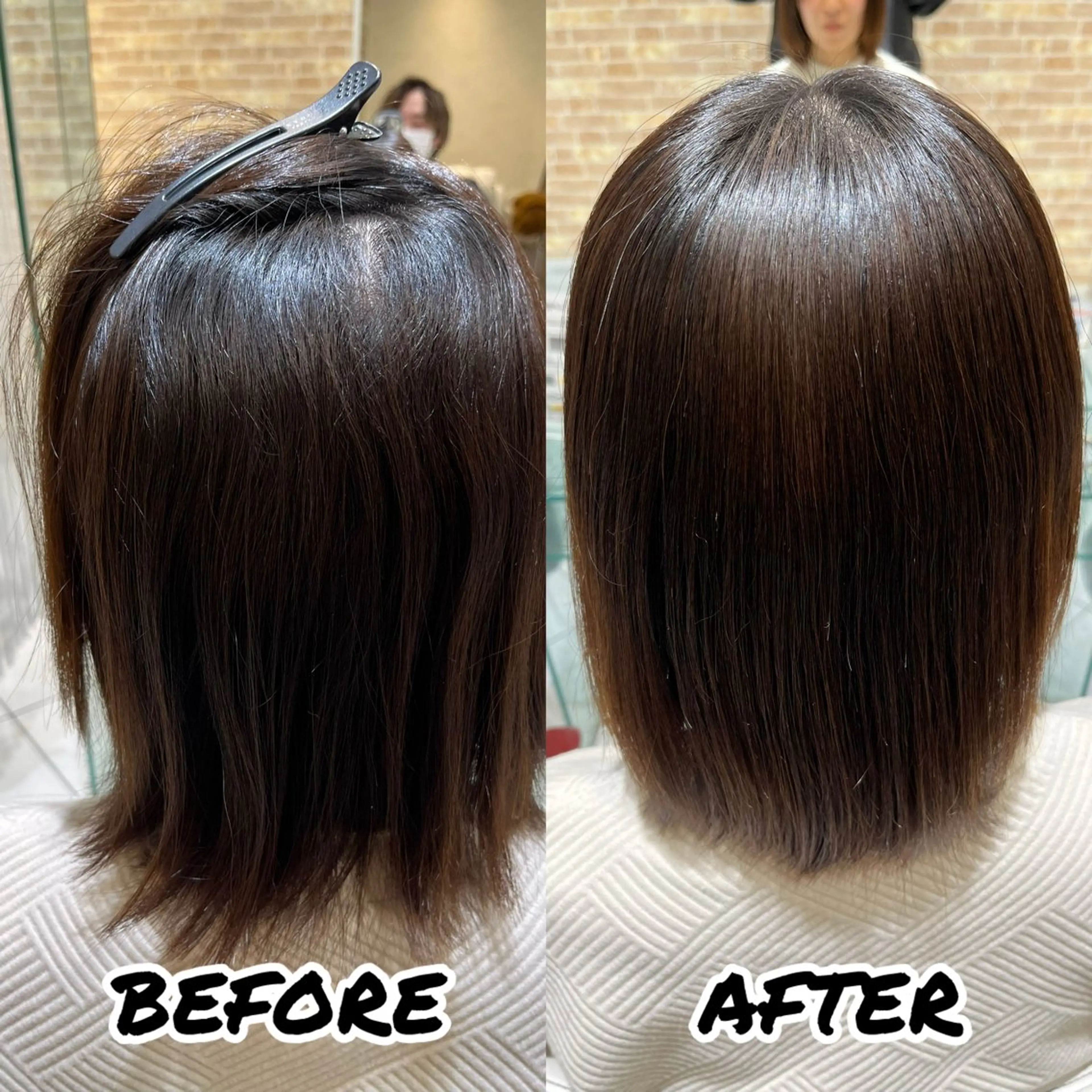 ミディアム カット 縮毛矯正 トリートメント 髪質改善美容師 鈴木のヘアスタイル