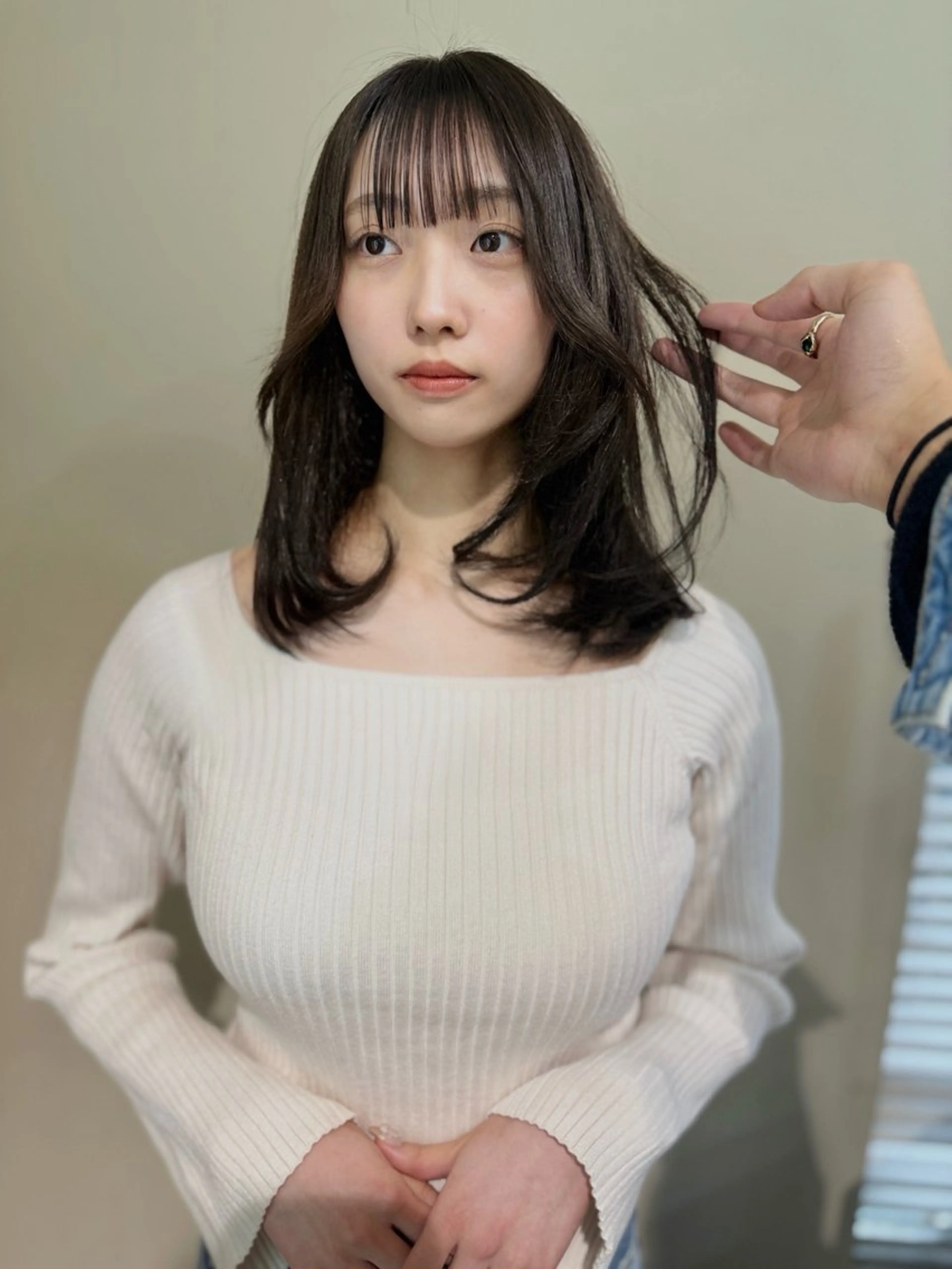 セミロング カラー レイヤーカット opus 店長大和 レイヤー/赤み消しのヘアスタイル