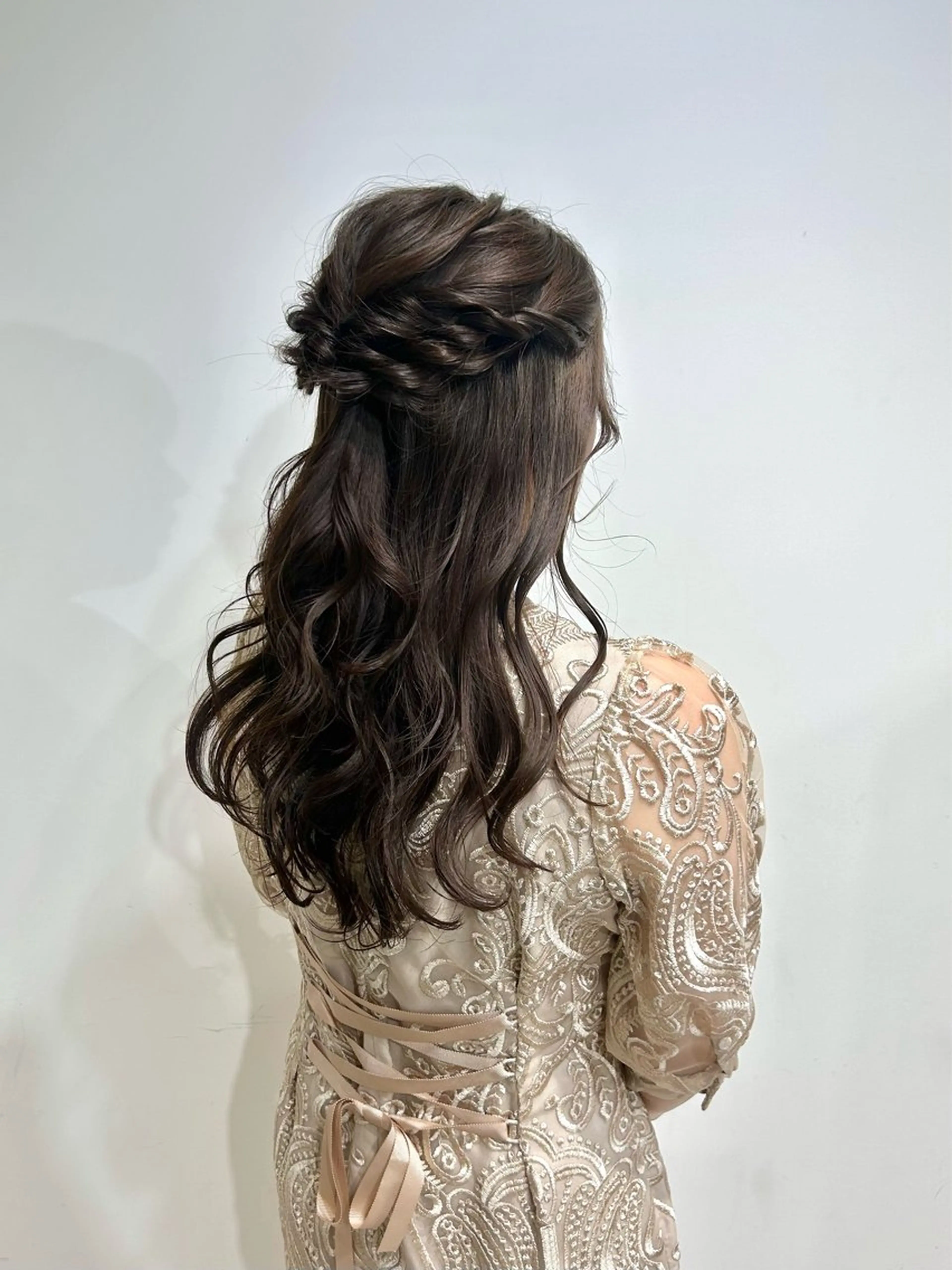 ロング ヘアアレンジ ハーフアップ 結婚式・ブライダル ヘアセット LOVEST Rihoのヘアスタイル