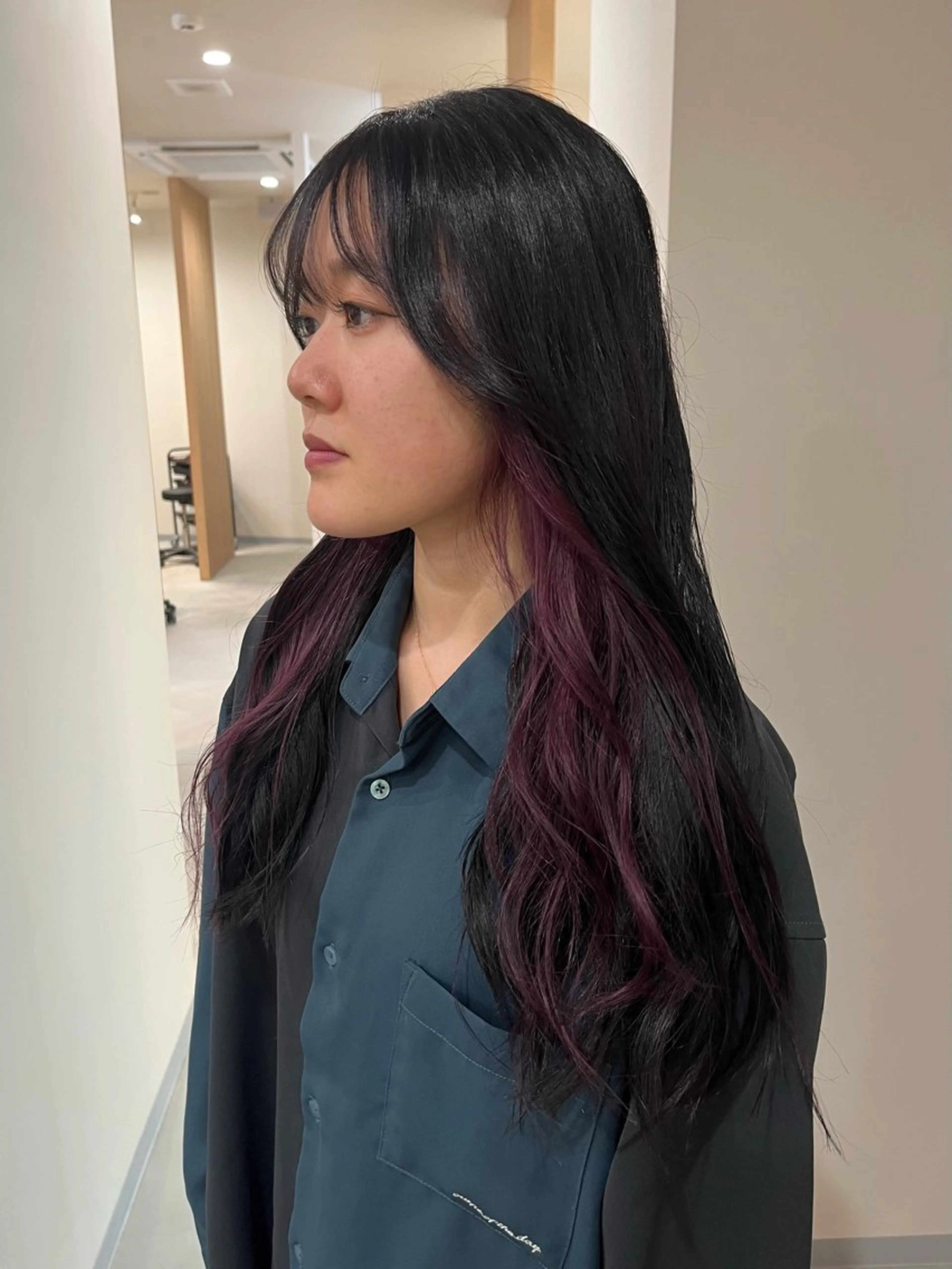 セミロング カラー インナーカラー ヘアカラー トリートメント china/ボブ ブリーチカラーのヘアスタイル