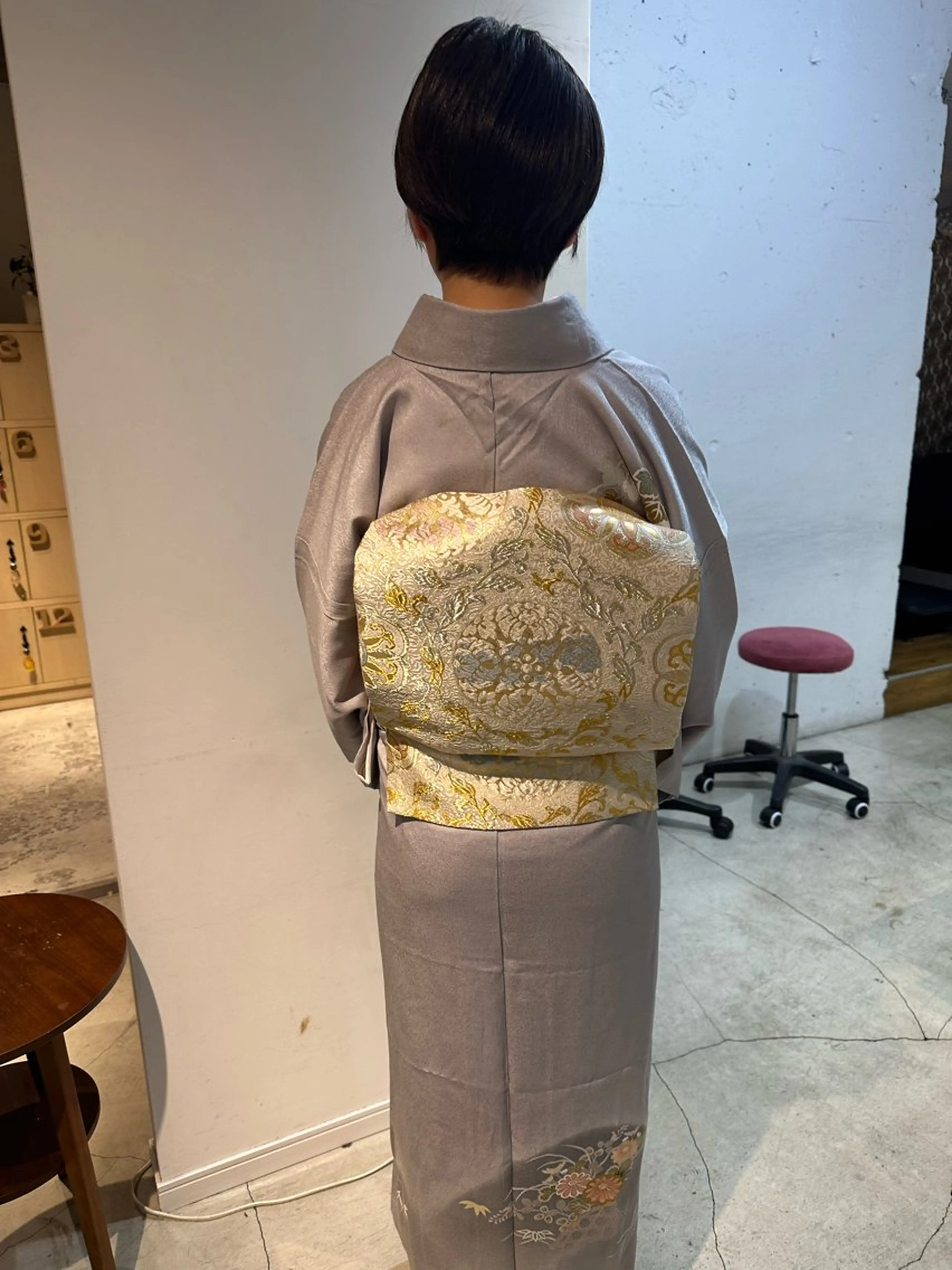 セミロング ヘアアレンジ 着付け ショート🌼パーマ 本間正子のヘアスタイル