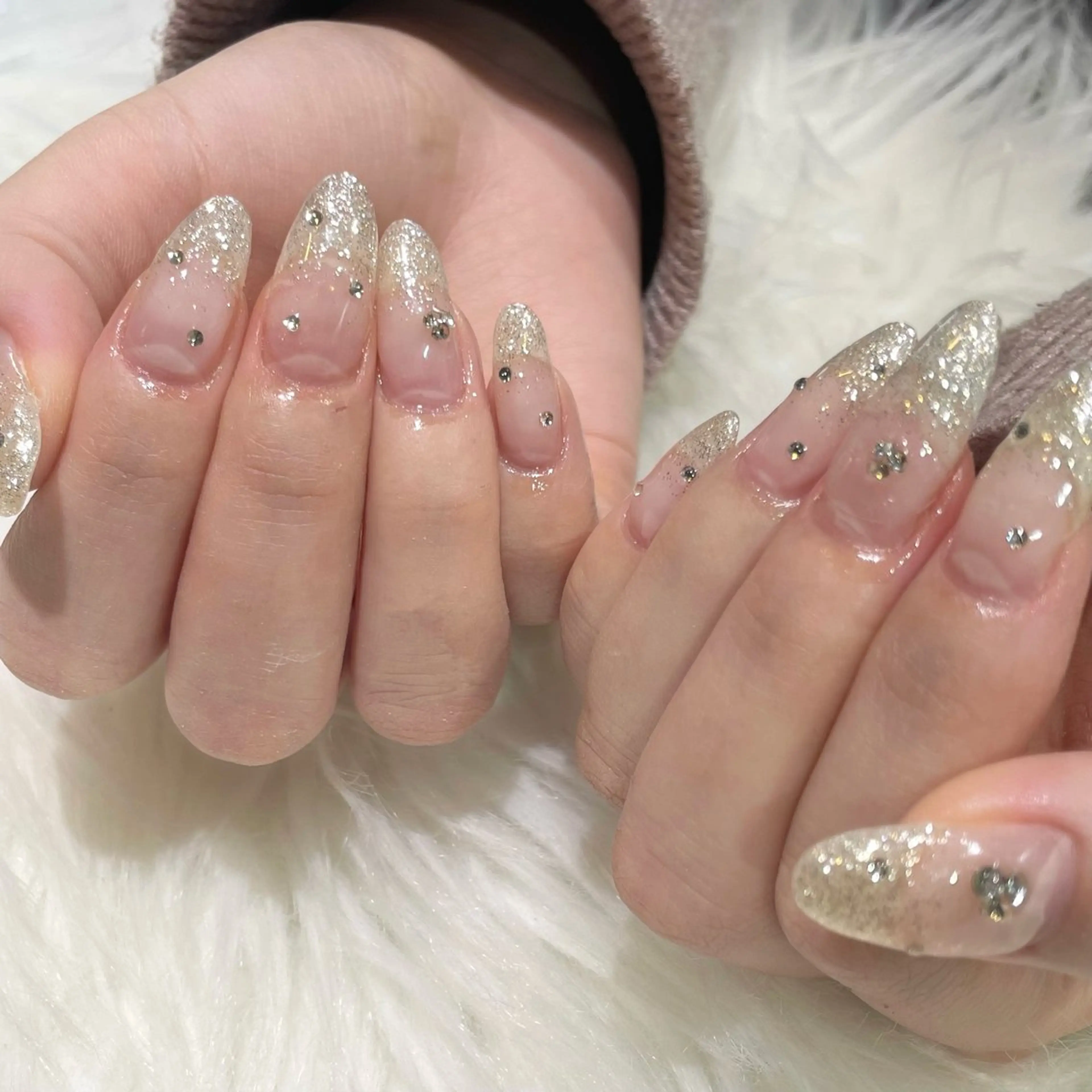 ネイル ラメ(グリッター) ラメグラデーション ハンドネイル jujur HARUKA🌸のネイルデザイン