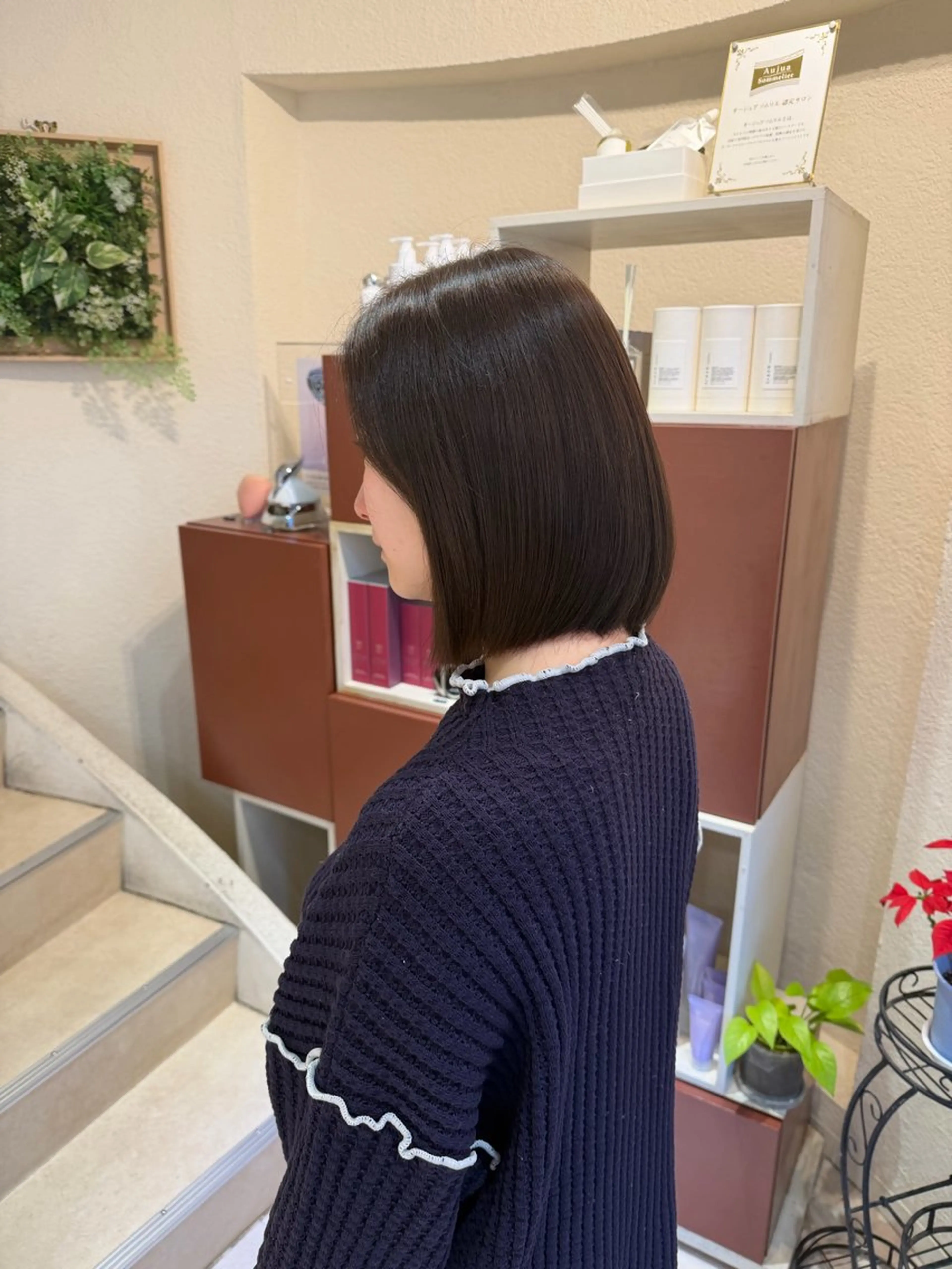 ミディアム トリートメント カット ヘアカラー トリートメント 吉川沙知 /ナチュラルカラーのヘアスタイル