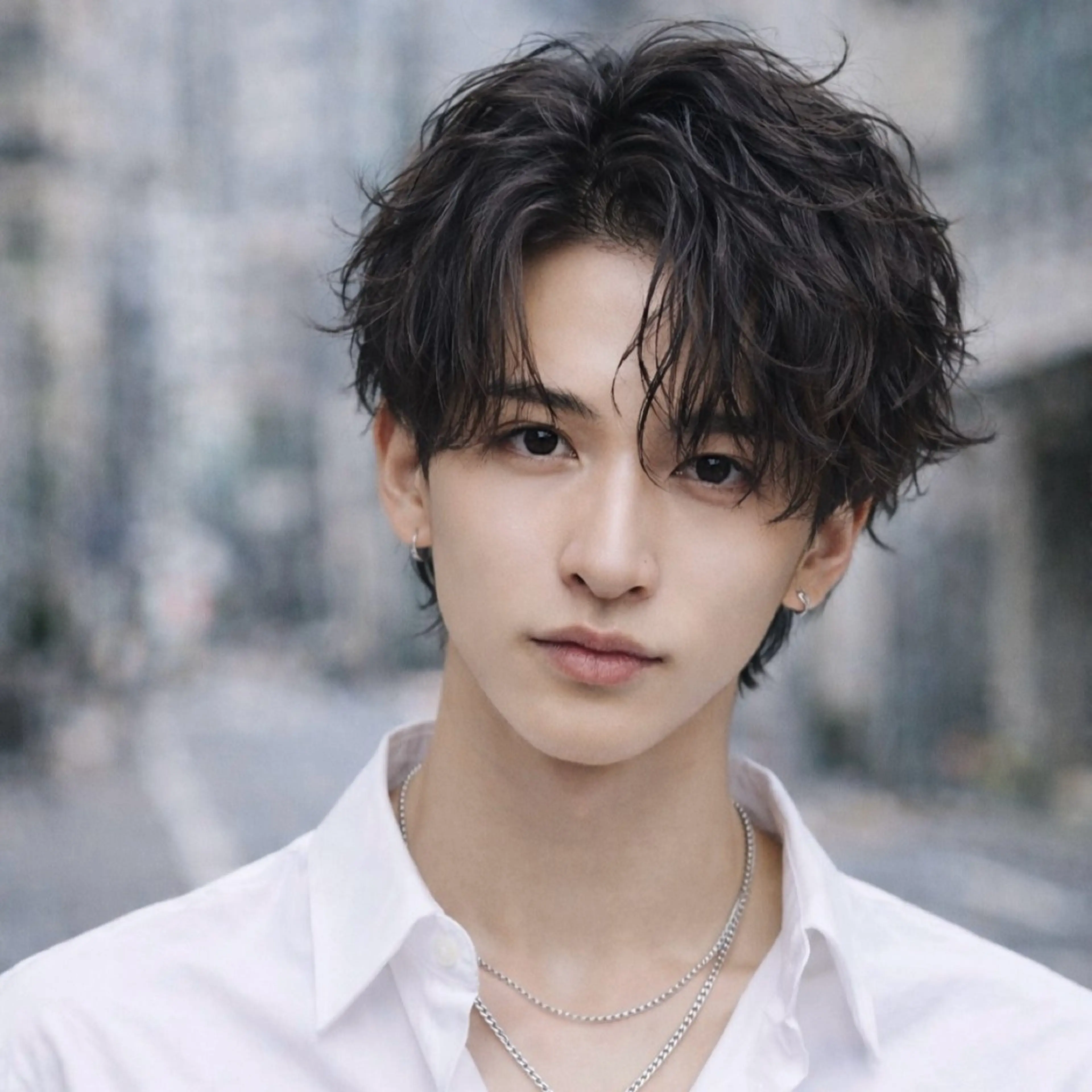 メンズ カット パーマ シャドウ/フェザー ニュアンスヘアメンズのヘアスタイル