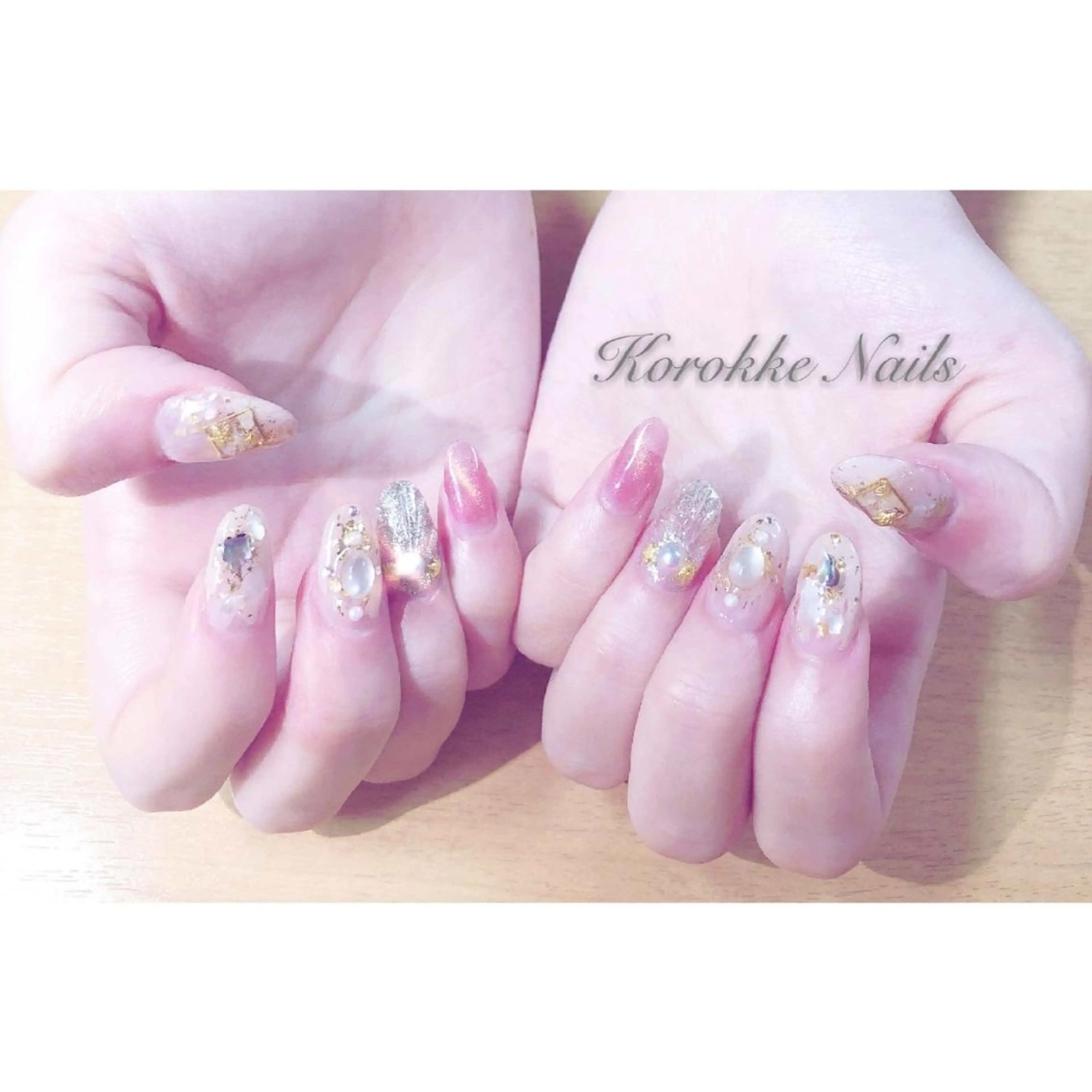 ネイル アートネイル キラキラネイル ラメ(グリッター) 持ち込み コロッケネイル所属・星野 ゆきのネイルデザイン