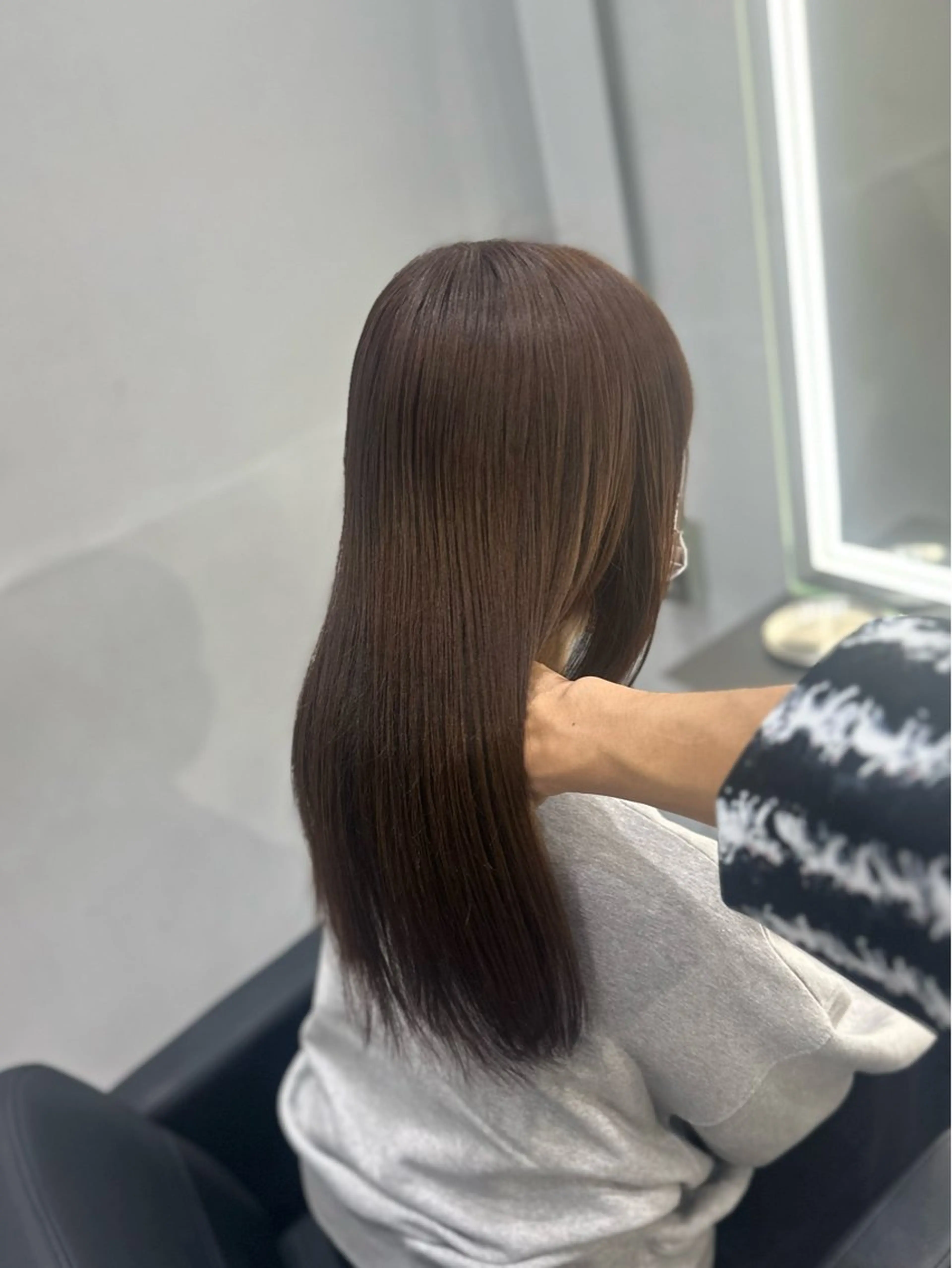 ロング カラー ブリーチ デザインカラー 縮毛矯正 ヘアカラー 透明感/ブリーチ縮毛 /髪質改善/星野純一のヘアスタイル