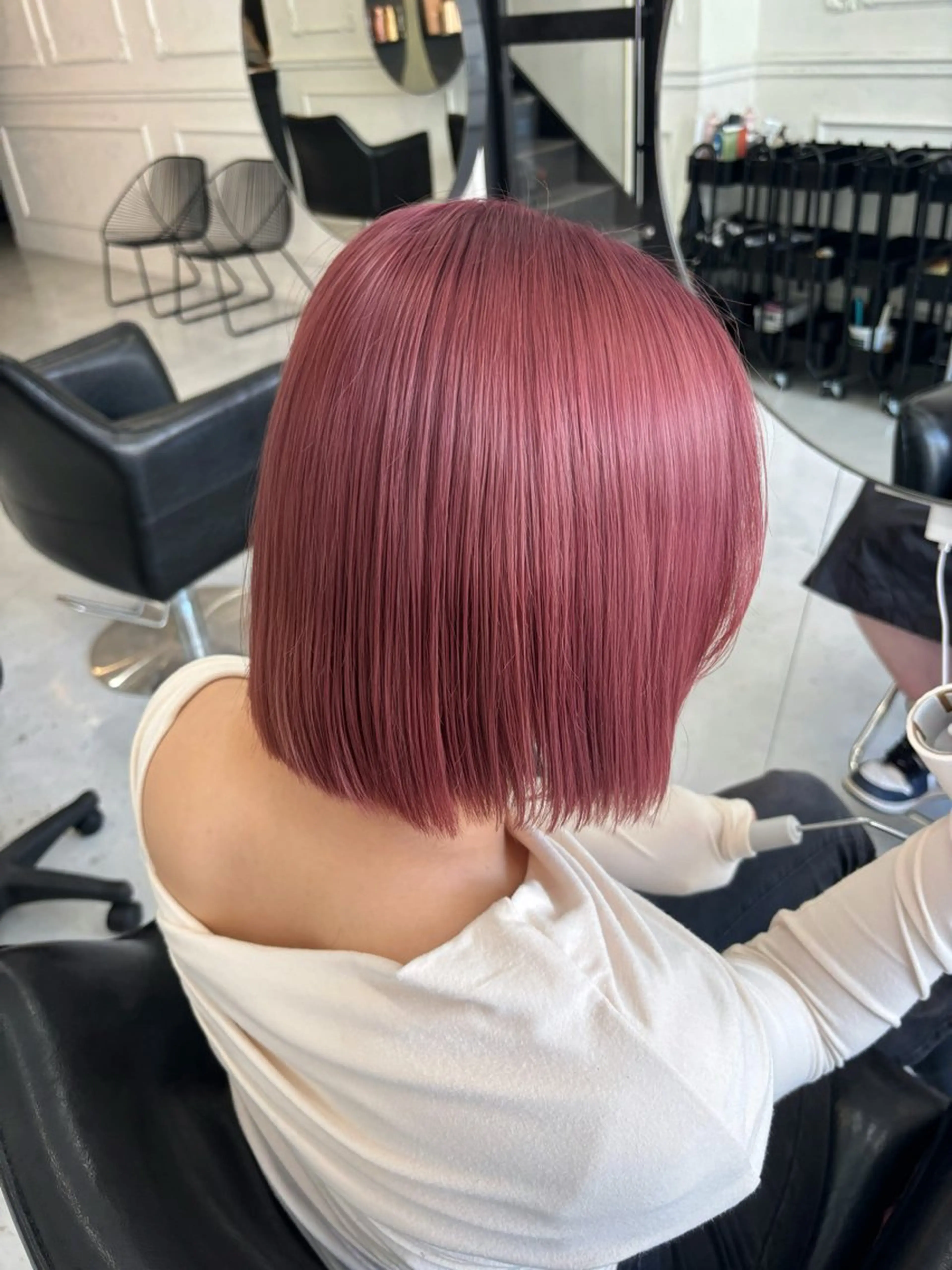 カラー ブリーチ ピンクカラー カット ヘアカラー MaisonHALU 松浦光咲のヘアスタイル