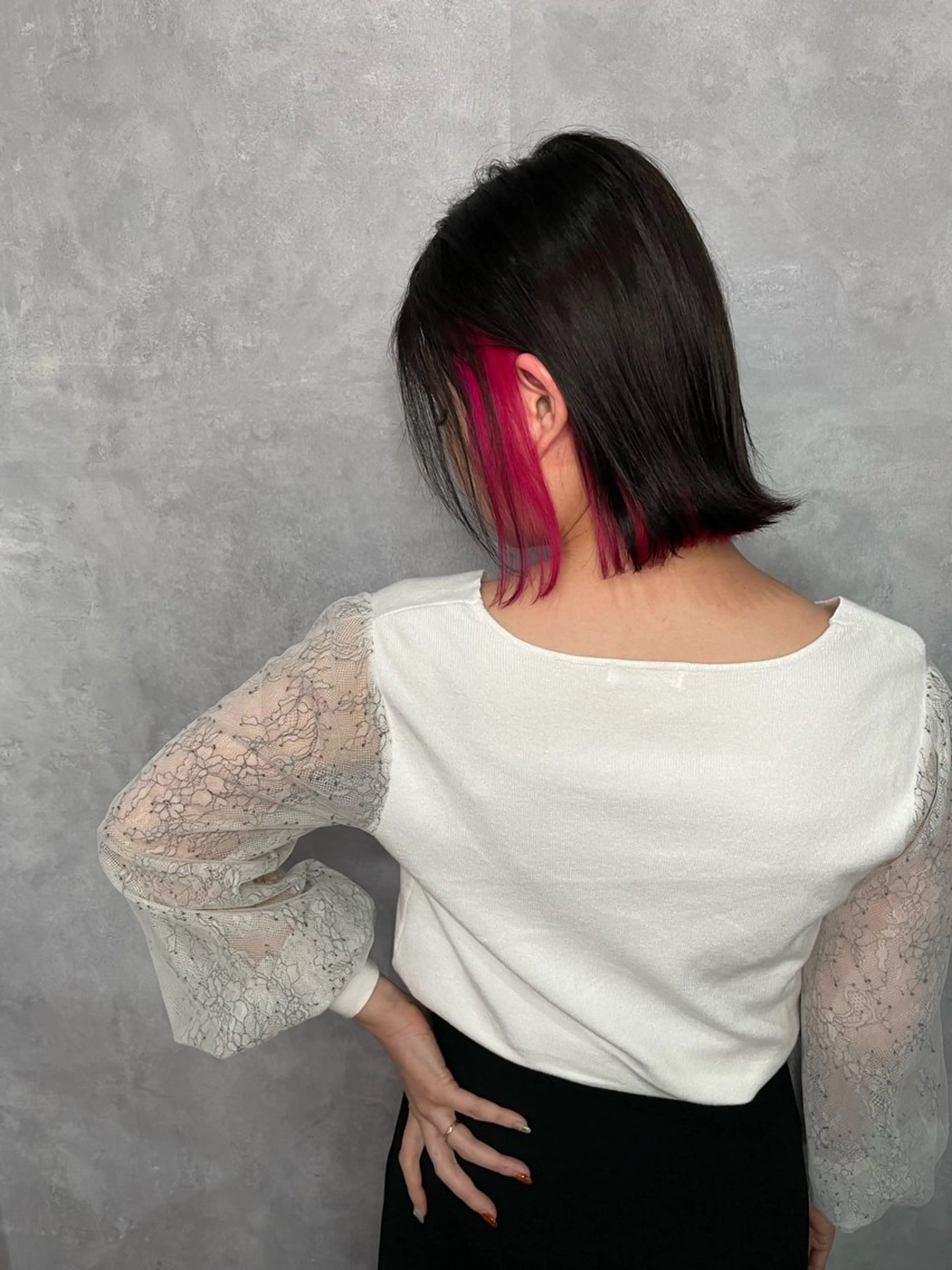 ショート ミストバング ハイライト 髪質改善 韓国風ヘア レイヤーカット HAIR SMILE COEURのヘアスタイル