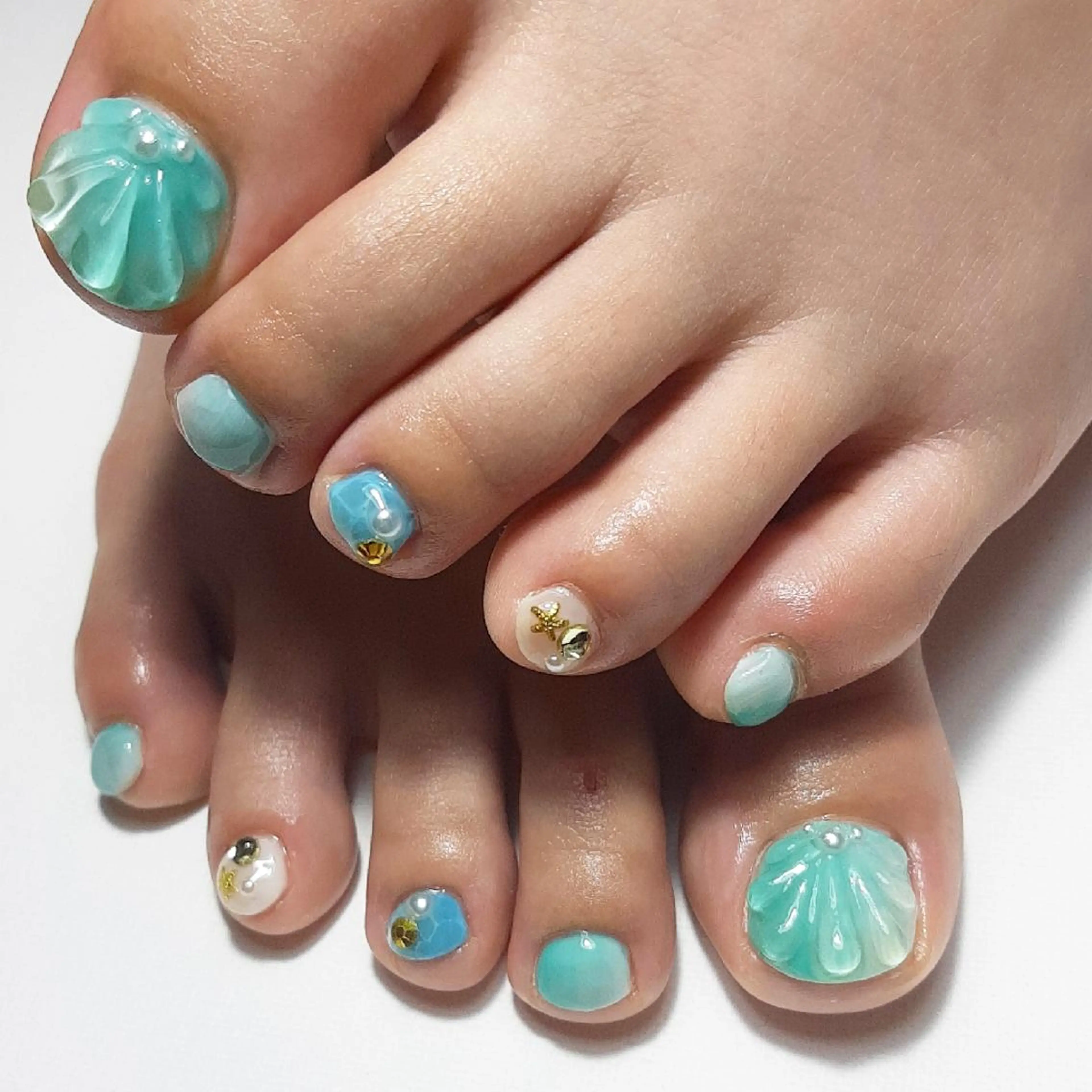 ネイル ジェルネイル 持ち込み ショートネイル 夏ネイル owlnail /持込みデザイン専門のネイルデザイン