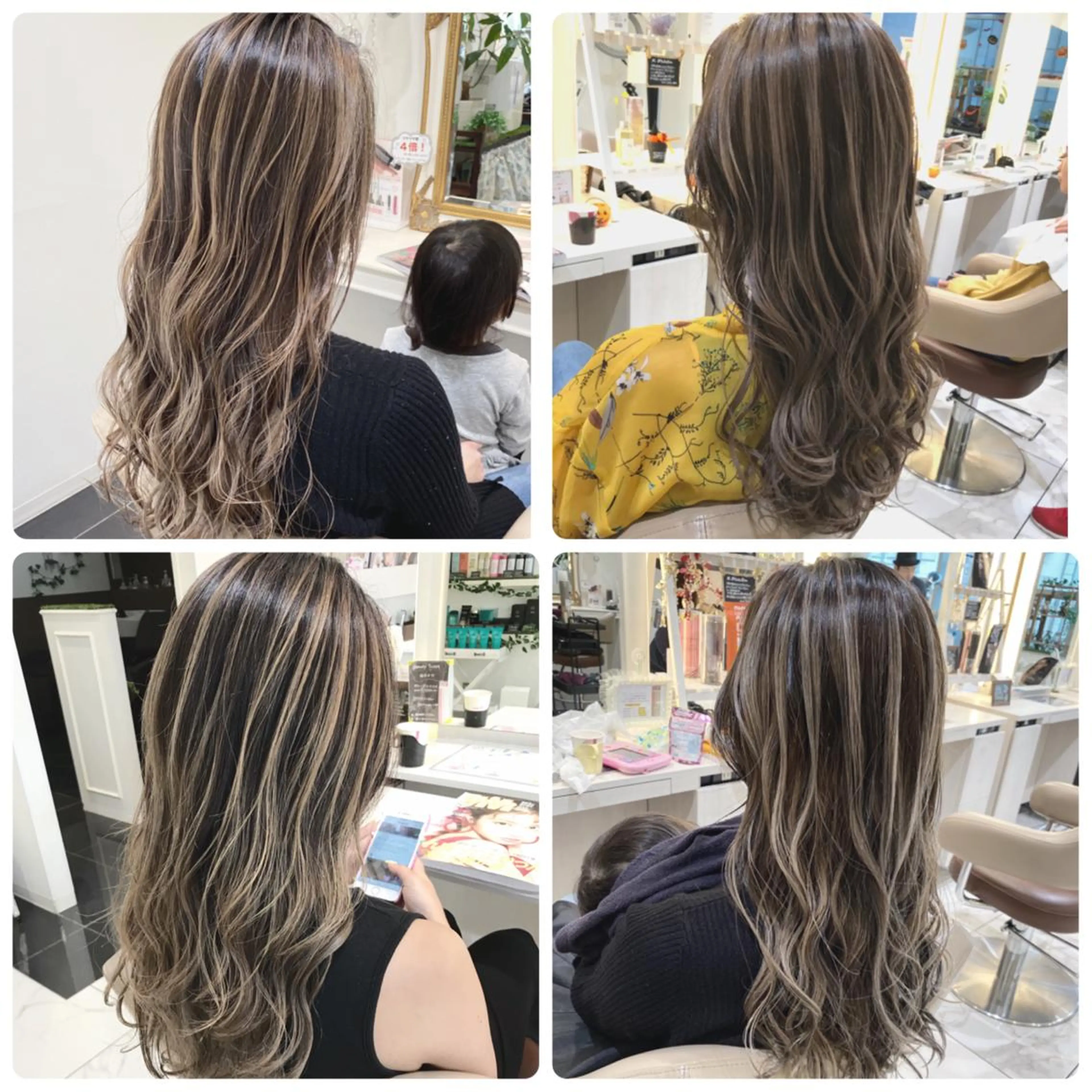 ロング カラー バレイヤージュ ベージュカラー レイヤーカット ロング カット ヘアカラー 山崎俊輔/髪質改善 /バレイヤージュのヘアスタイル