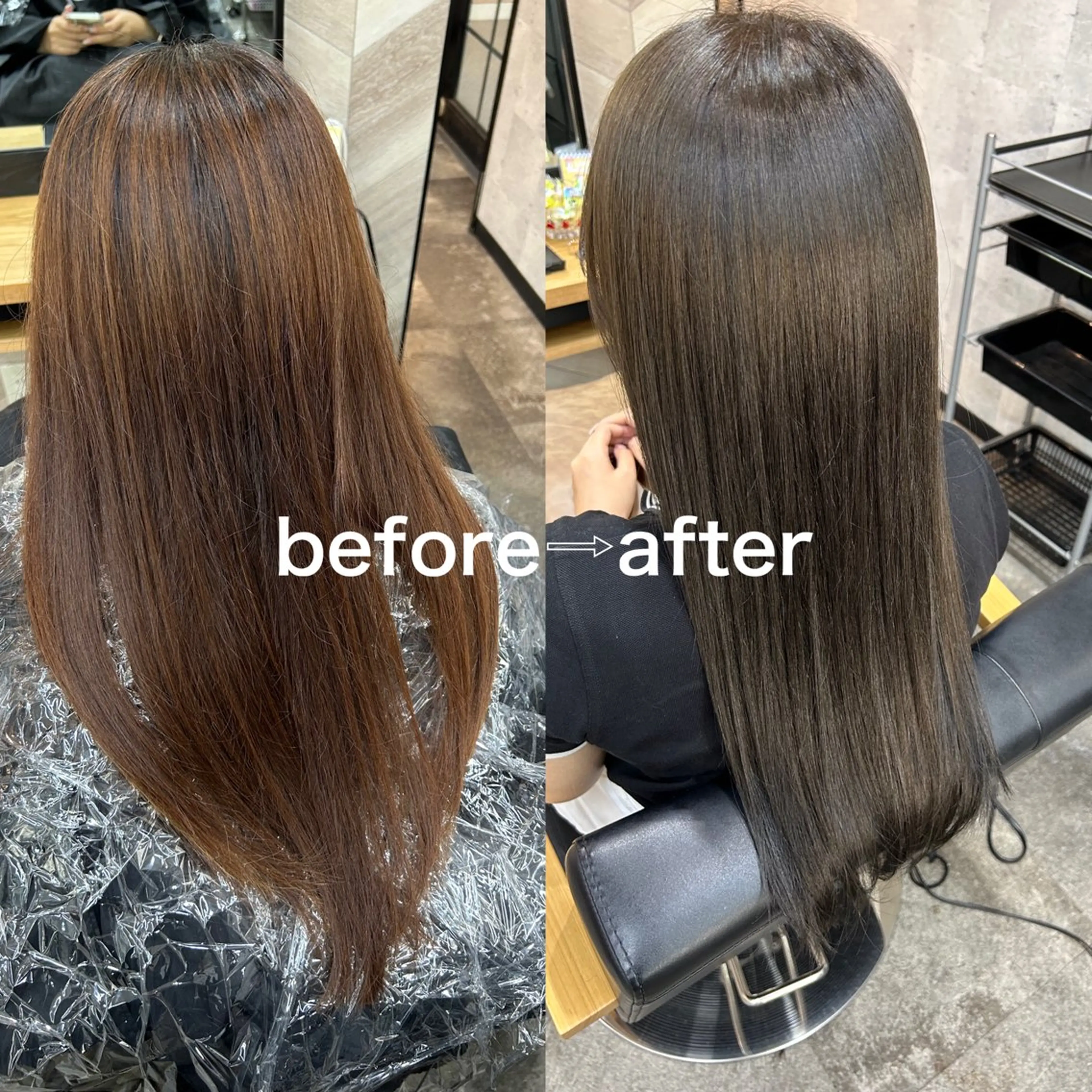 ロング カラー グレージュ オリーブグレージュ オリーブグレー カット ヘアカラー ヘッドスパ SHANTi 飯塚 ヘアセット/髪質改善のヘアスタイル