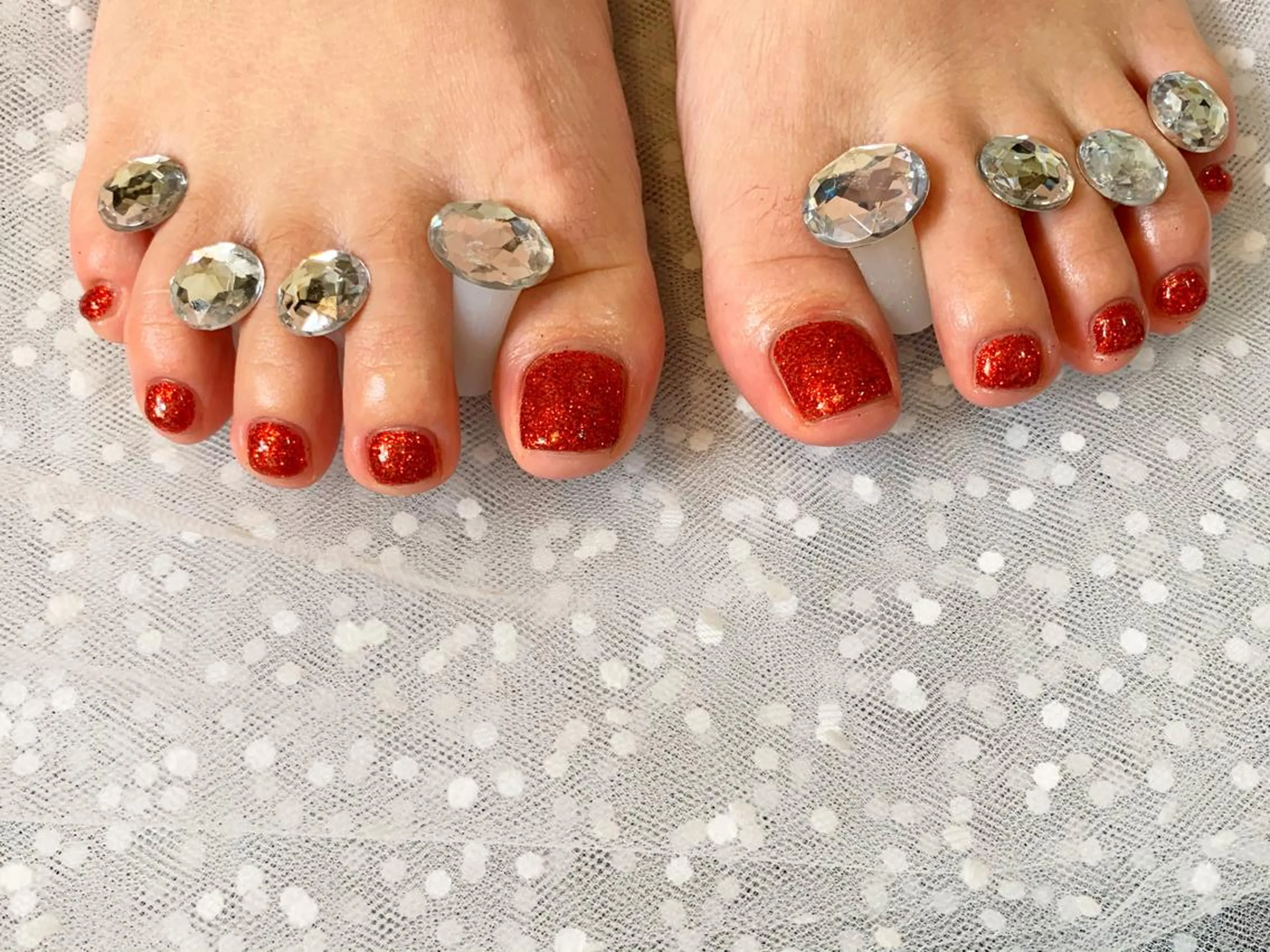 ネイル ラメ(グリッター) フットネイル GéRanium Harukaのネイルデザイン