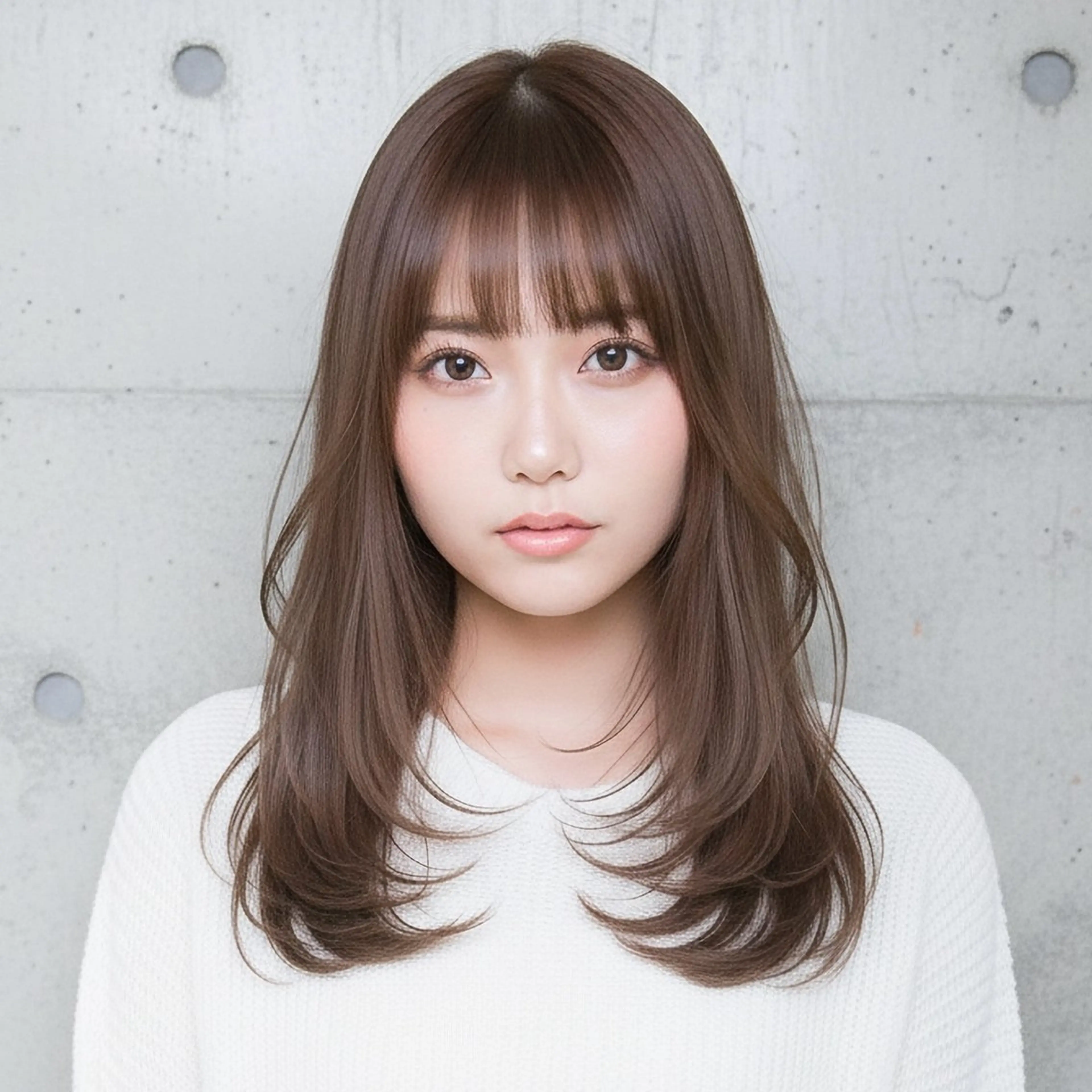 セミロング カット 田窪 珠妃のヘアスタイル