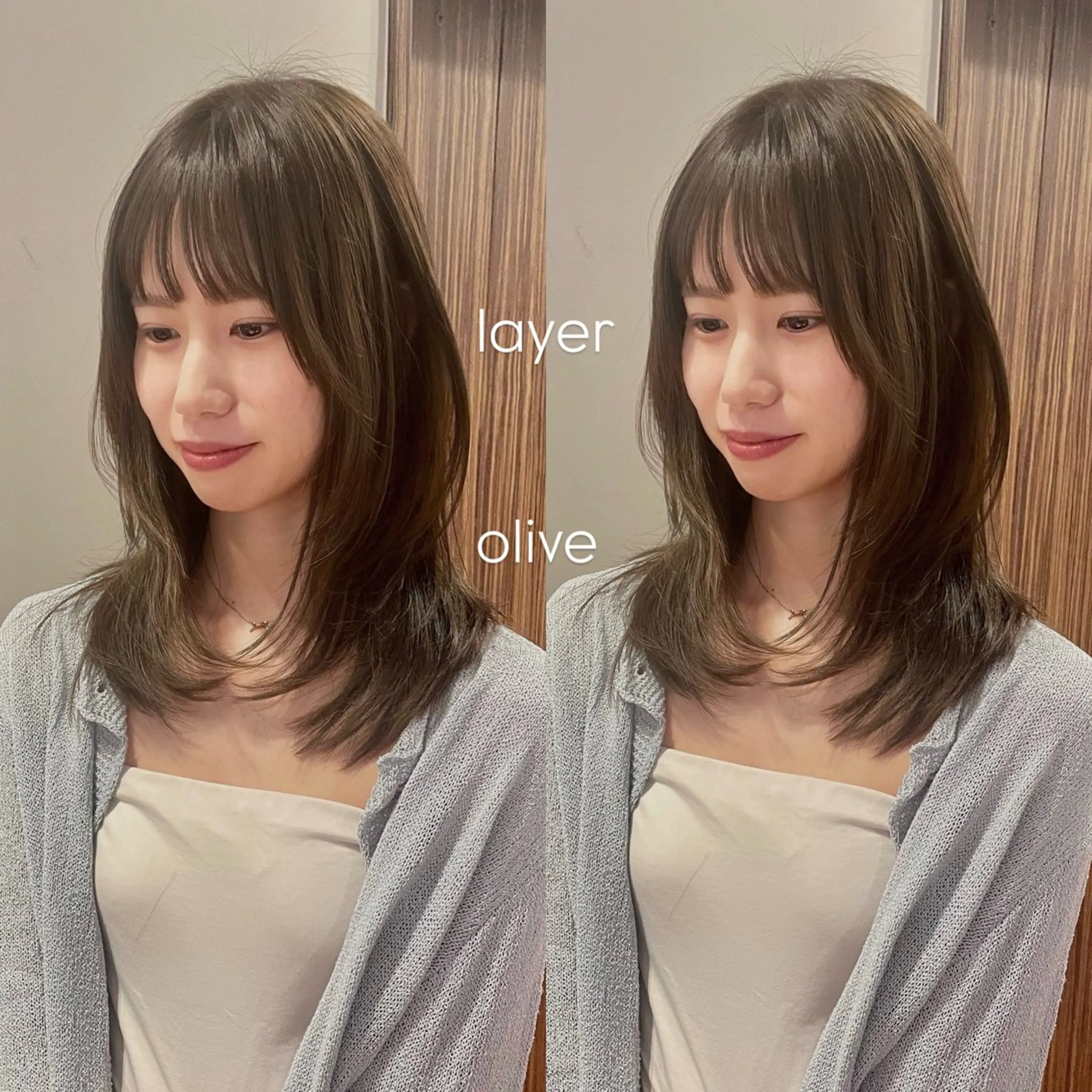 セミロング カット ヘアカラー トリートメント ボブ/透明感カラー/ 赤み消し/髪質改善のヘアスタイル