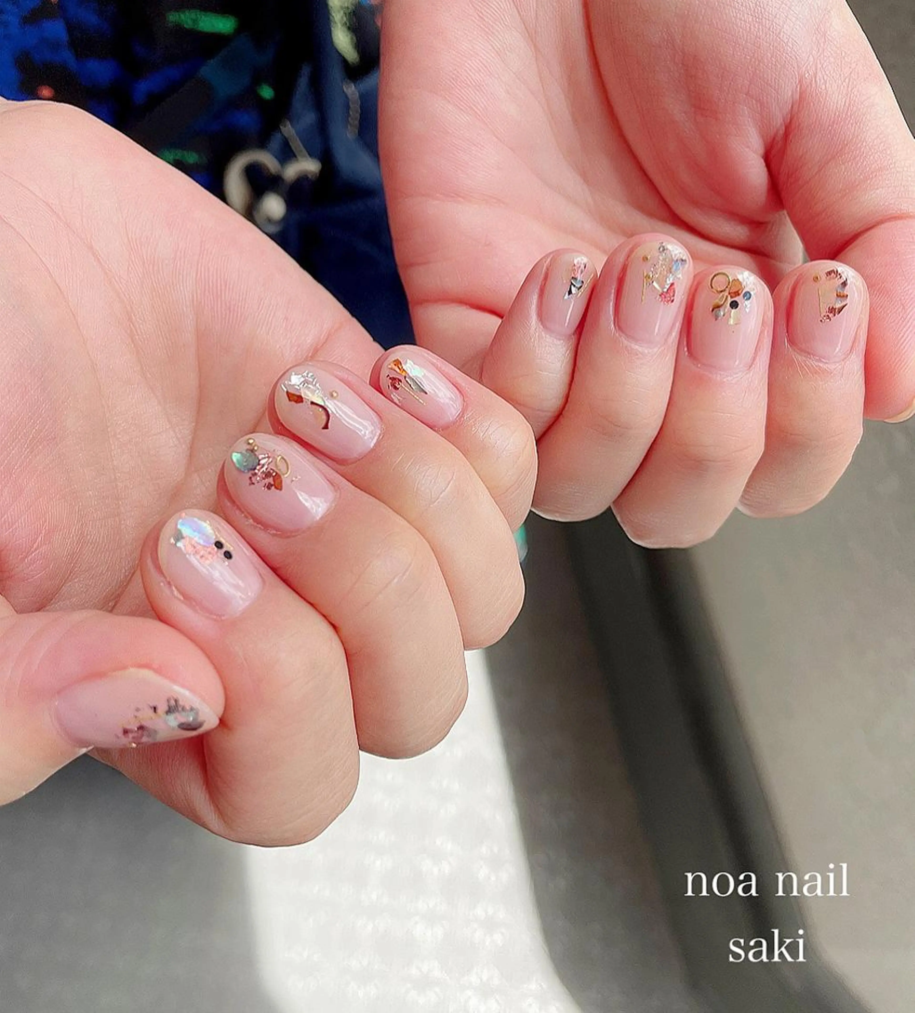 ネイル アートネイル オーロラネイル ジェルネイル 氷ネイル・うるうるネイル ミラーネイル nailsalon noa所属・nailist sakiのネイルデザイン