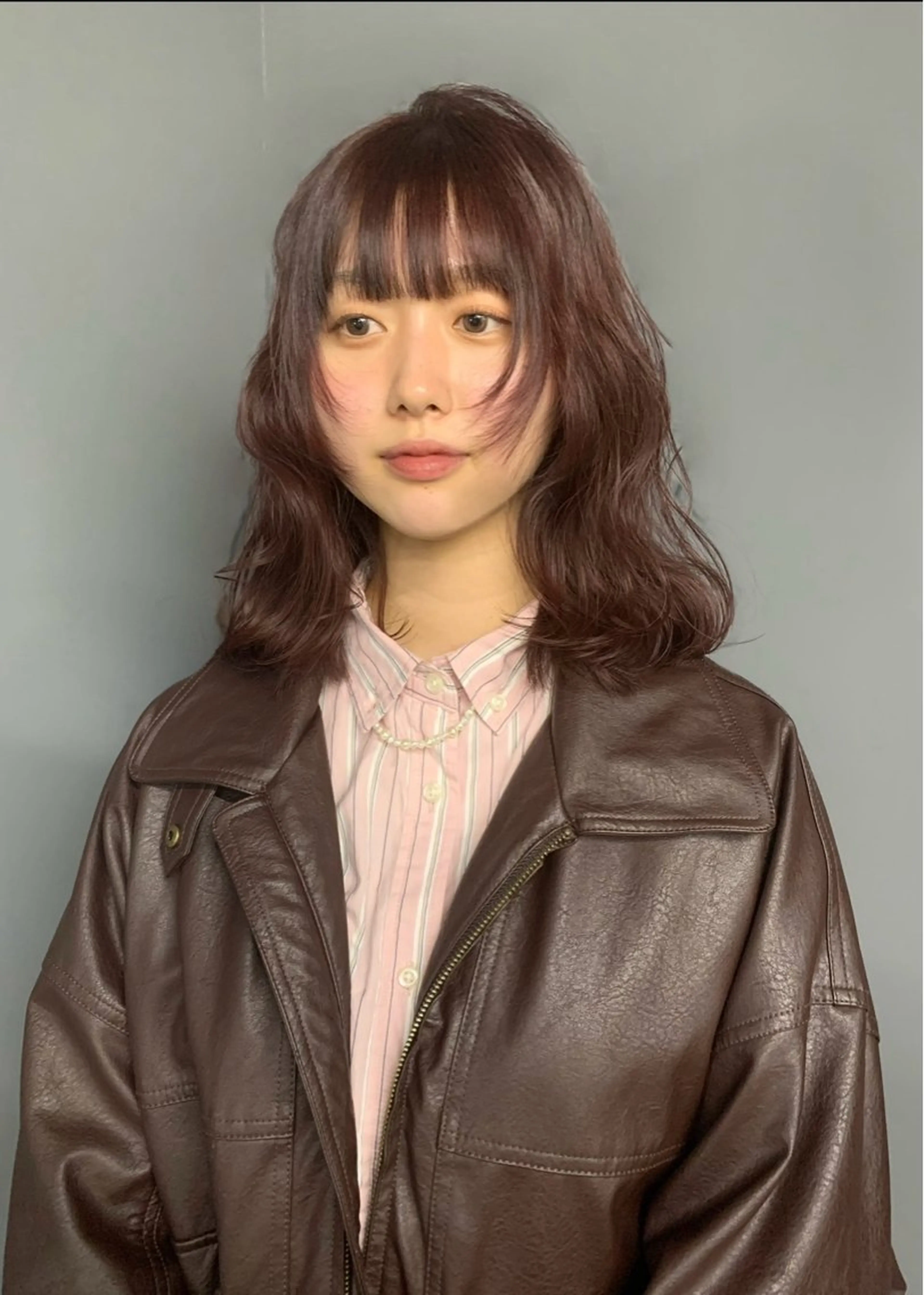 ミディアム カラー ブラウンカラー ピンクカラー ピンクブラウン カット ヘアカラー funo. ／透明感カラーのヘアスタイル