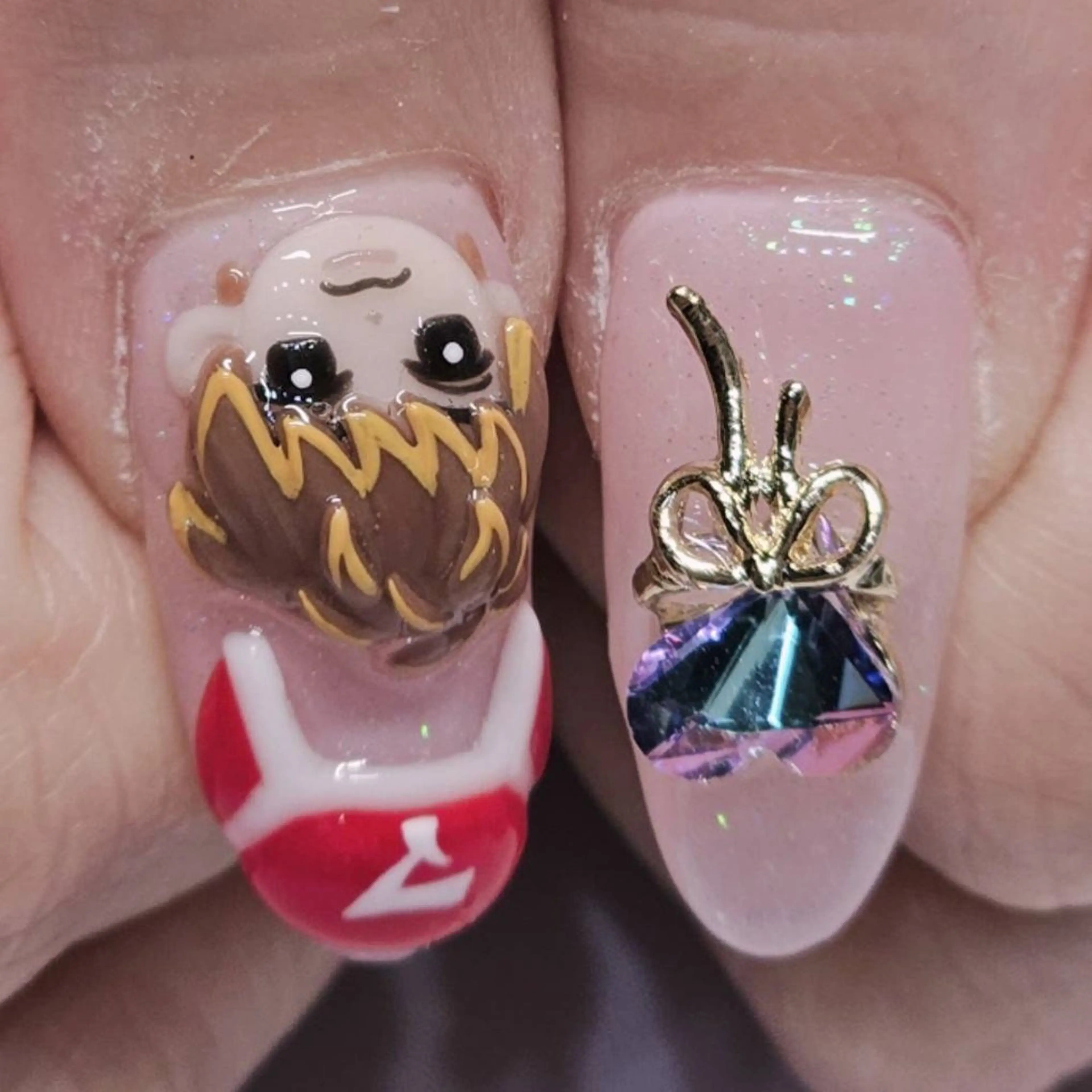 ネイル アートネイル クリアネイル ラメ(グリッター) ピンク ハンドネイル よしだ ひろきのネイルデザイン