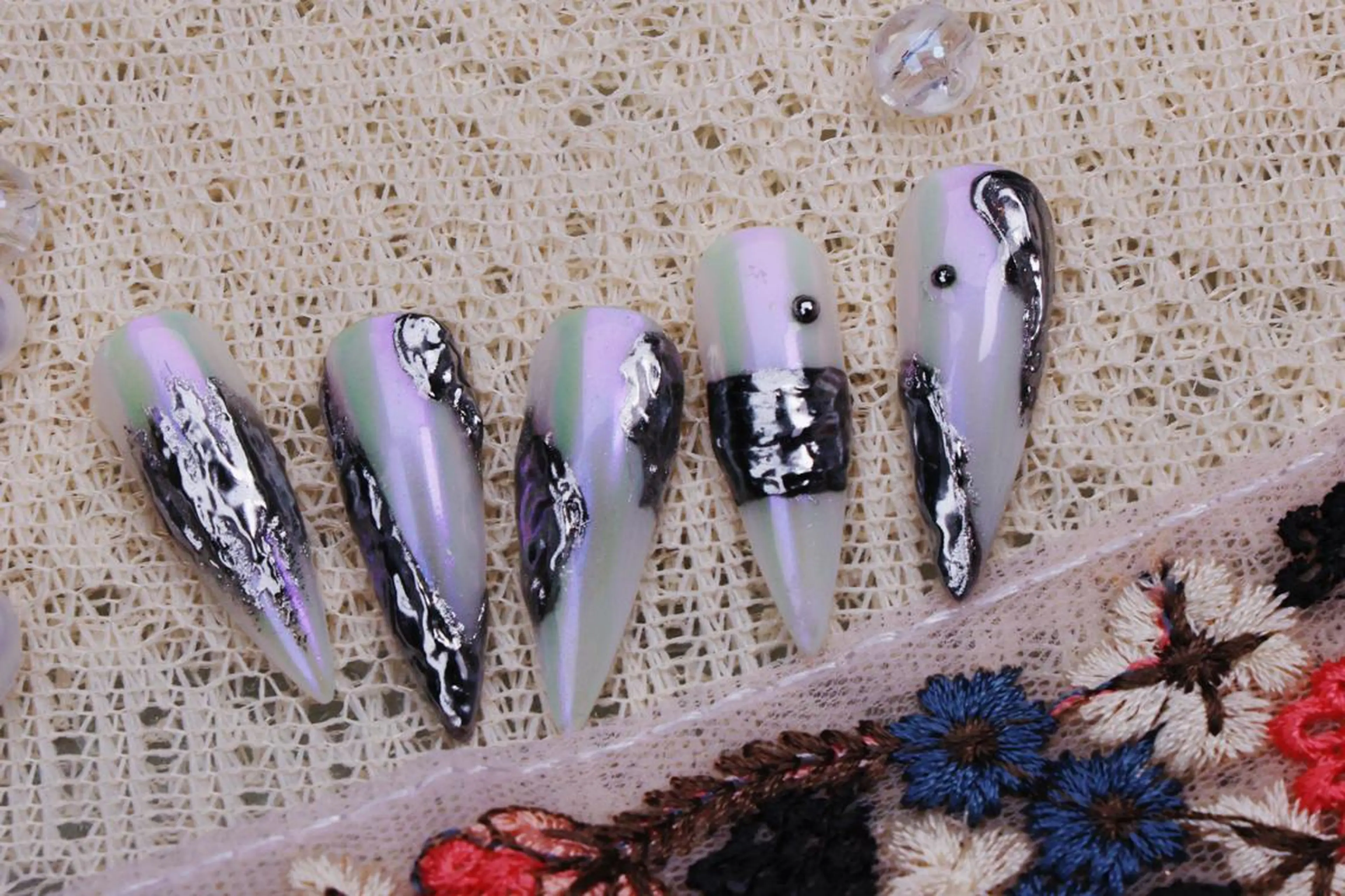 ネイル ハロウィン ロングネイル マグネットネイル スカルプネイル ネイルチップ ハンドネイル MSS みきのネイルデザイン