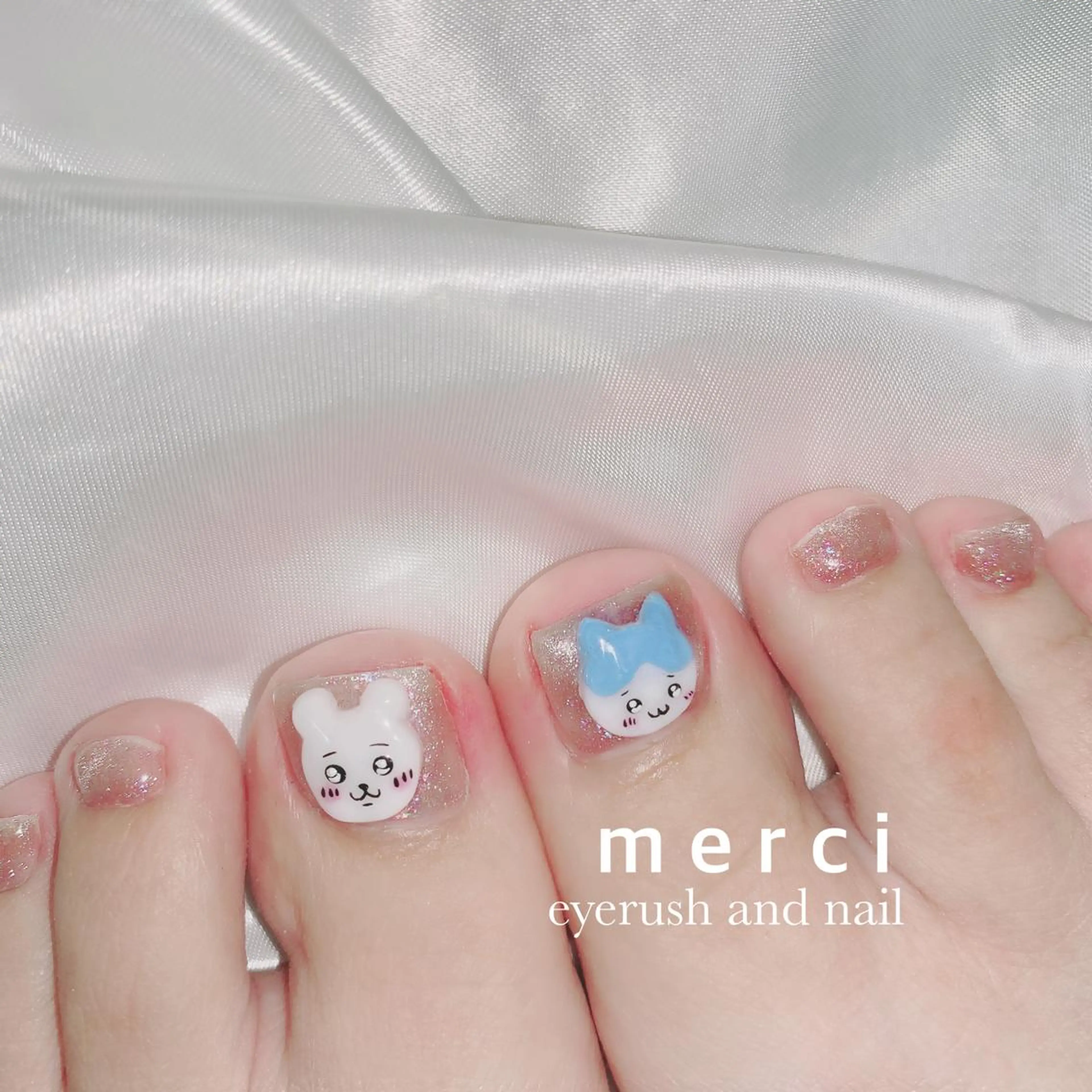 ネイル フラッシュネイル フレンチネイル キラキラネイル 韓国ネイル マグネットネイル merci nail所属・merci nailのネイルデザイン