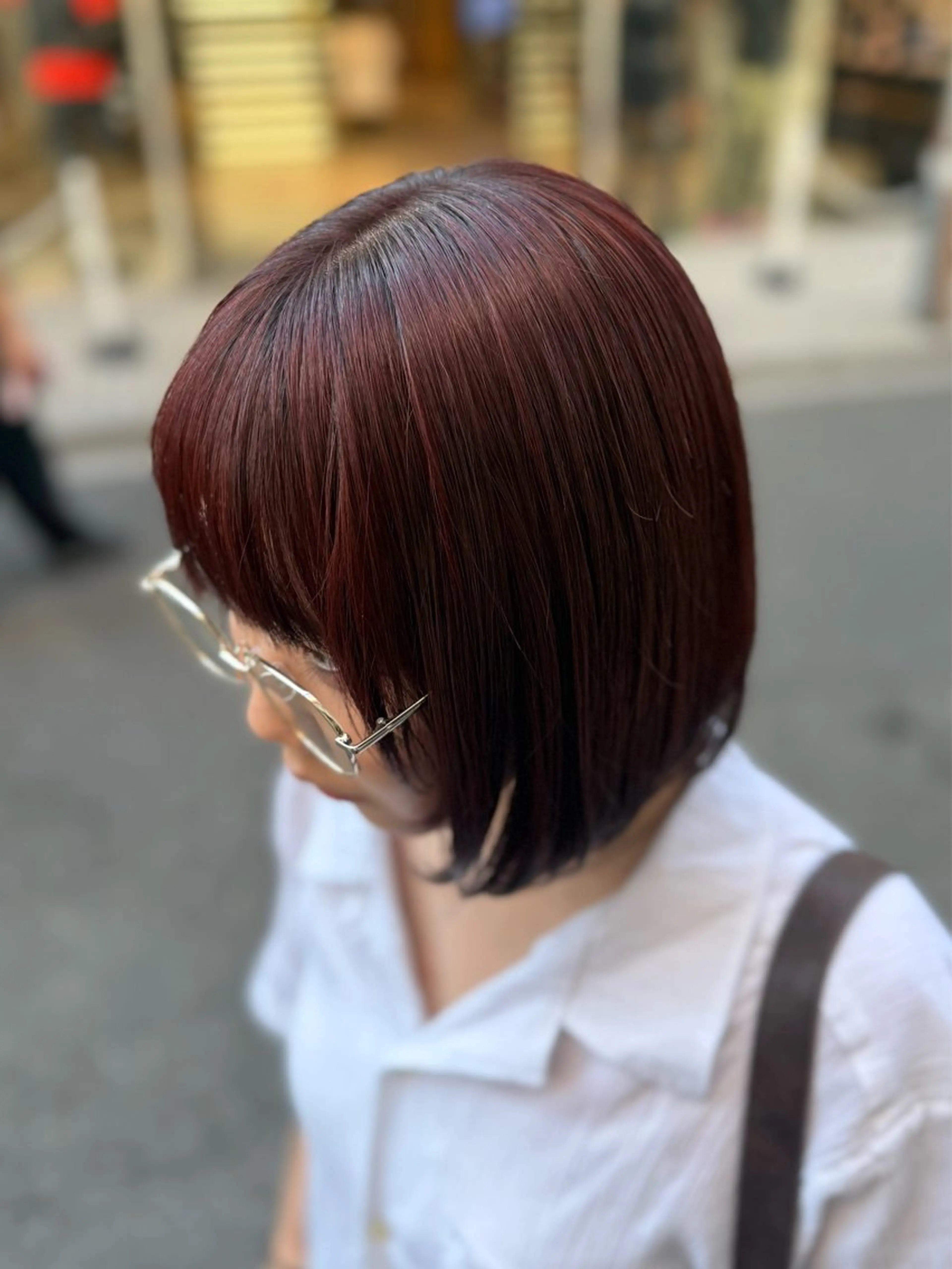 ミディアム カラー ボルドーカラー ピンクカラー ヘアカラー Harris　表参道・外苑前・青山　表参道本店所属・艶カラー/ハイトーン /アレンジ/meiのヘアスタイル