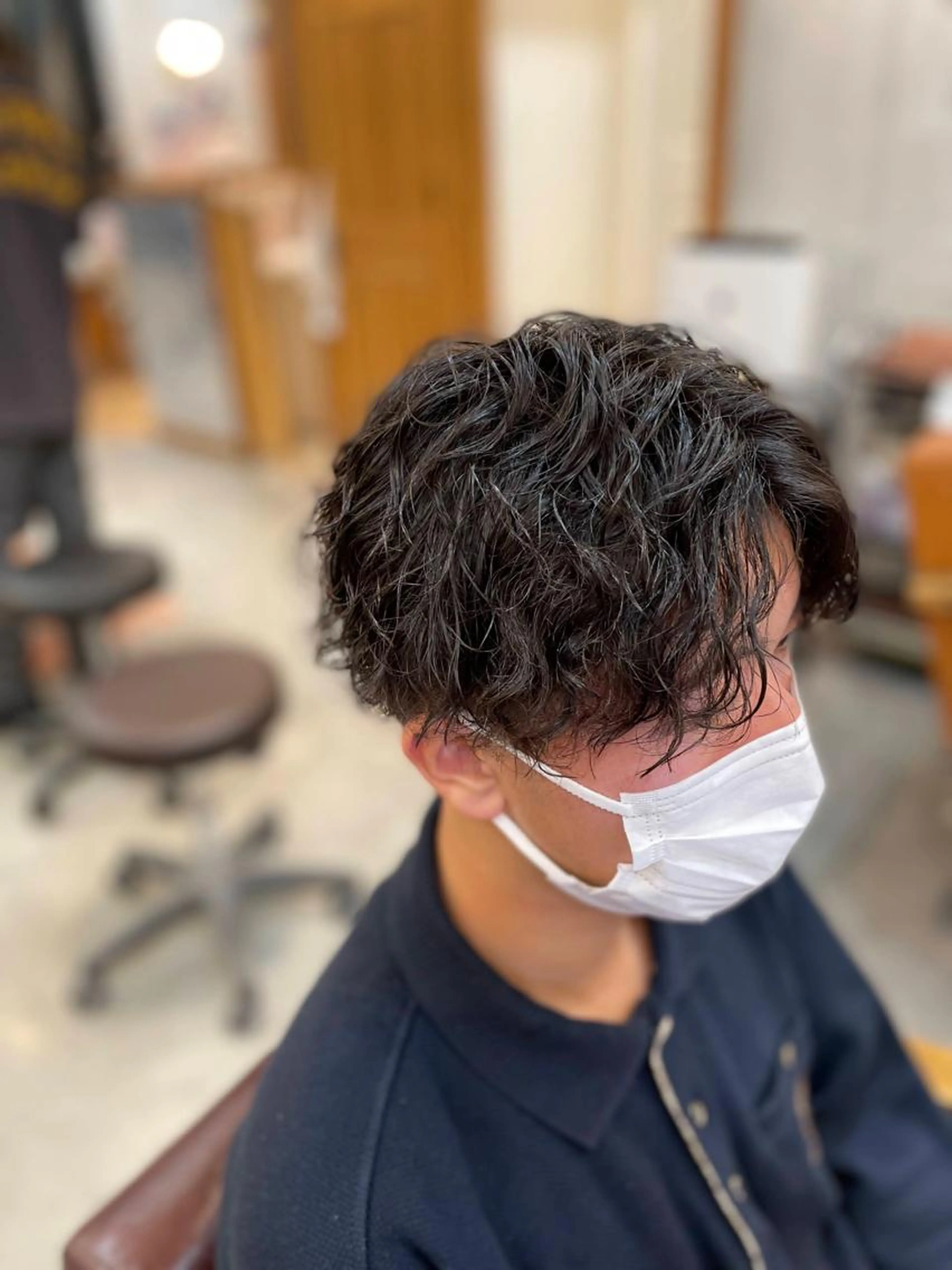 【メンズ限定🧑‍🦱】お試し前髪ポイントパーマ（ロッド5本まで）＋カット＋クイックトリートメントの写真