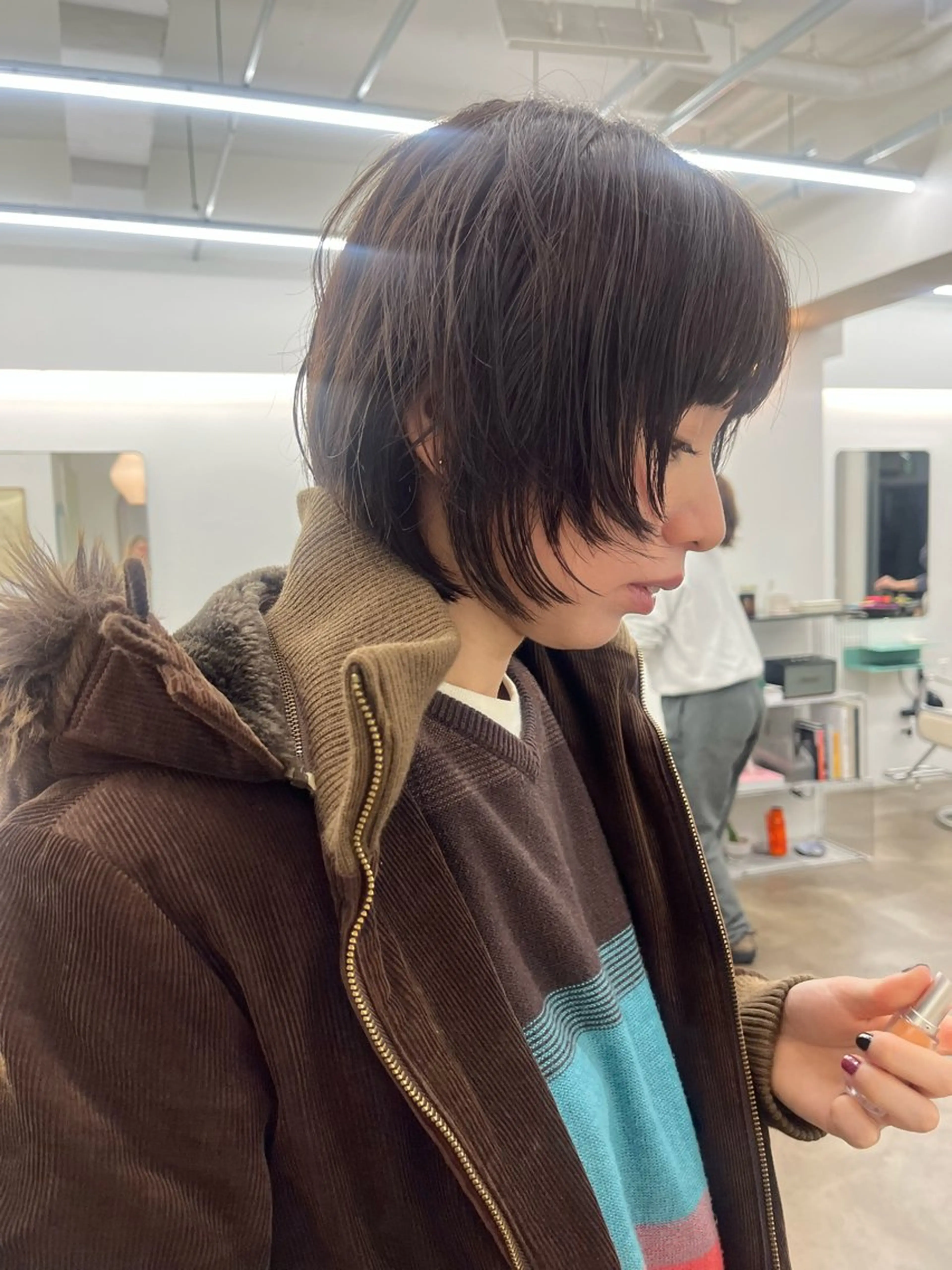 ショート カット レイヤー/ケアパーマ /ニュアンス/モードのヘアスタイル