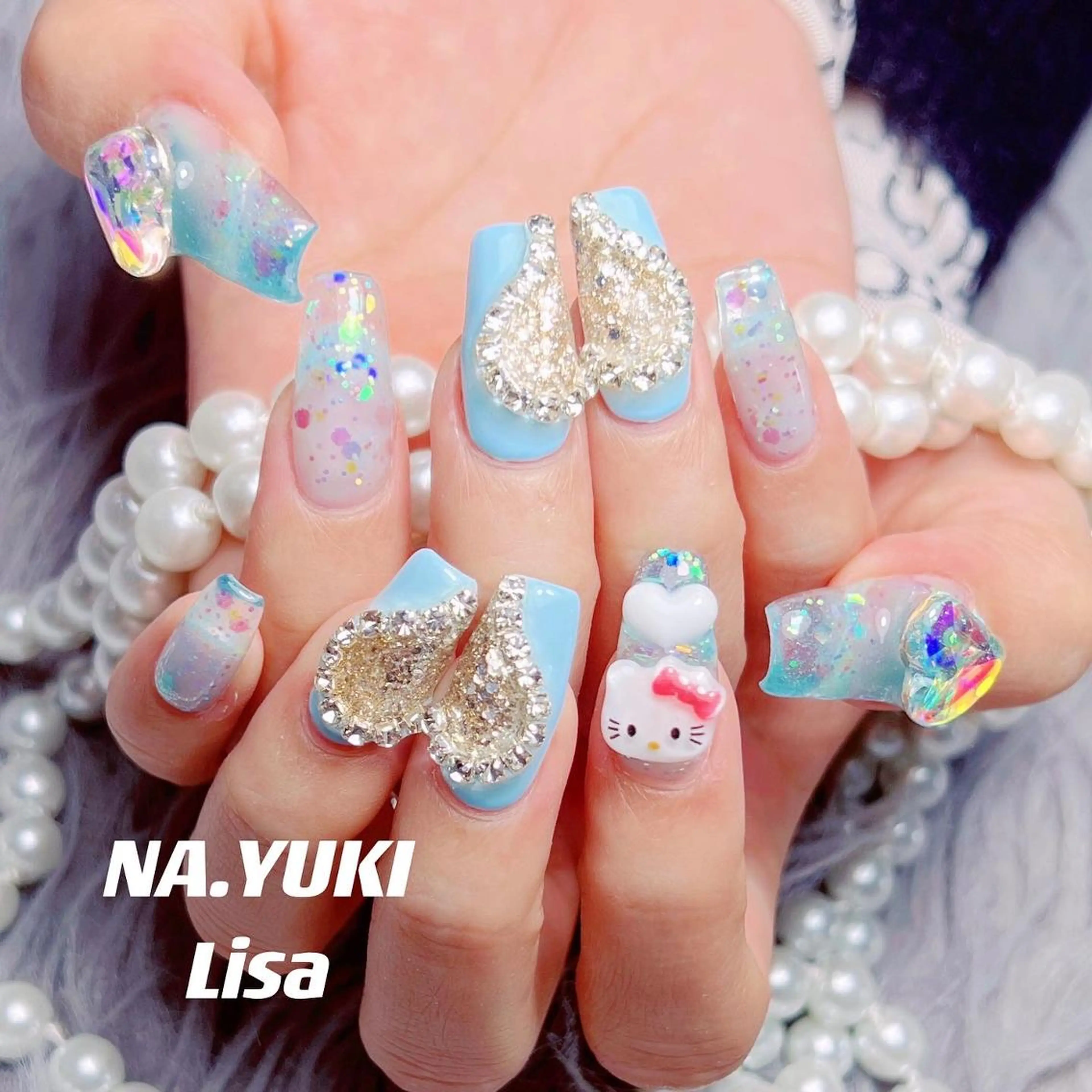 ネイル ロング ハンドネイル 🎀 moo~ 🎀のネイルデザイン