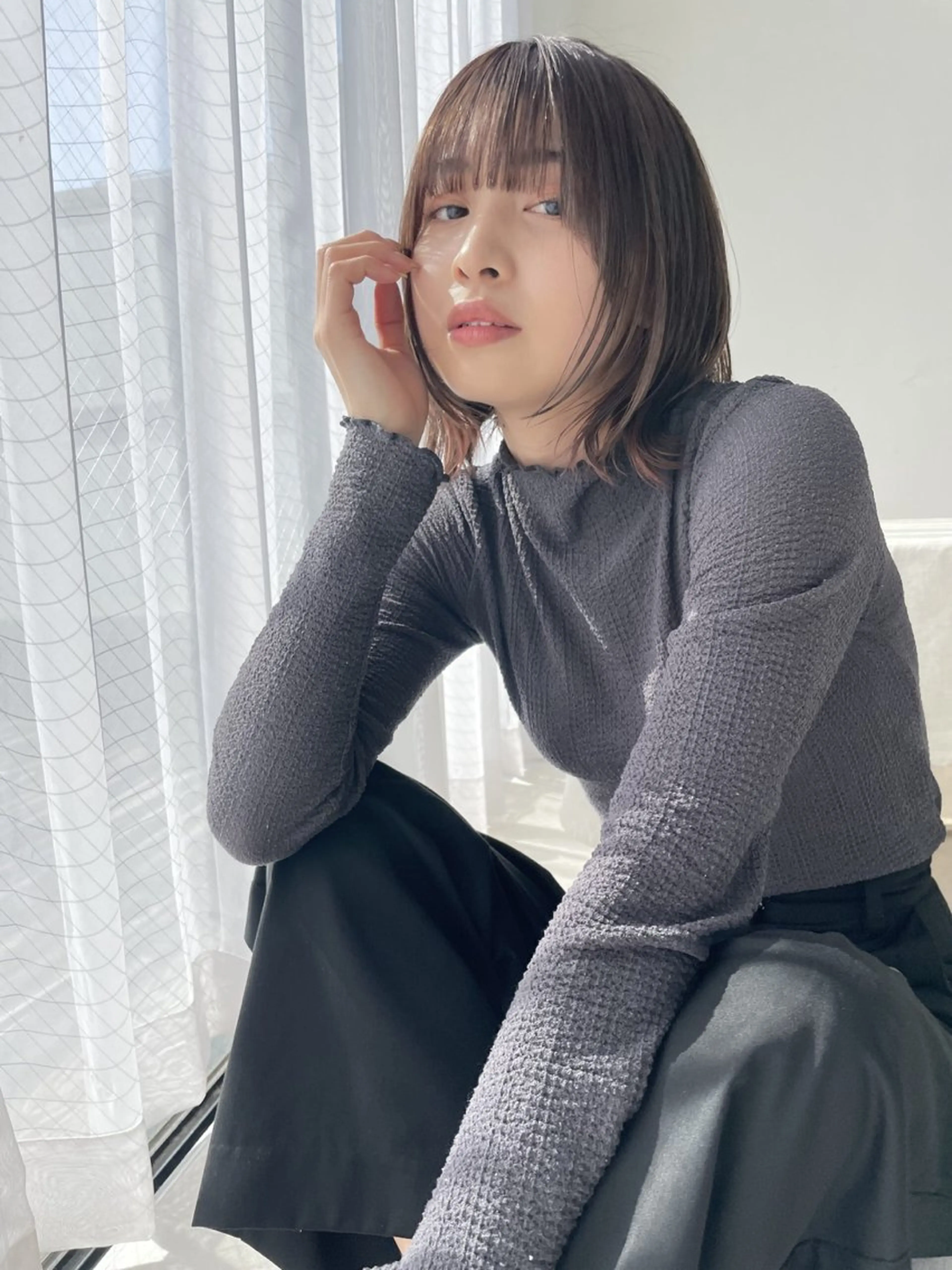 ミディアム カット ヘアカラー トリートメント 💗艶カラー💗 CECILのヘアスタイル