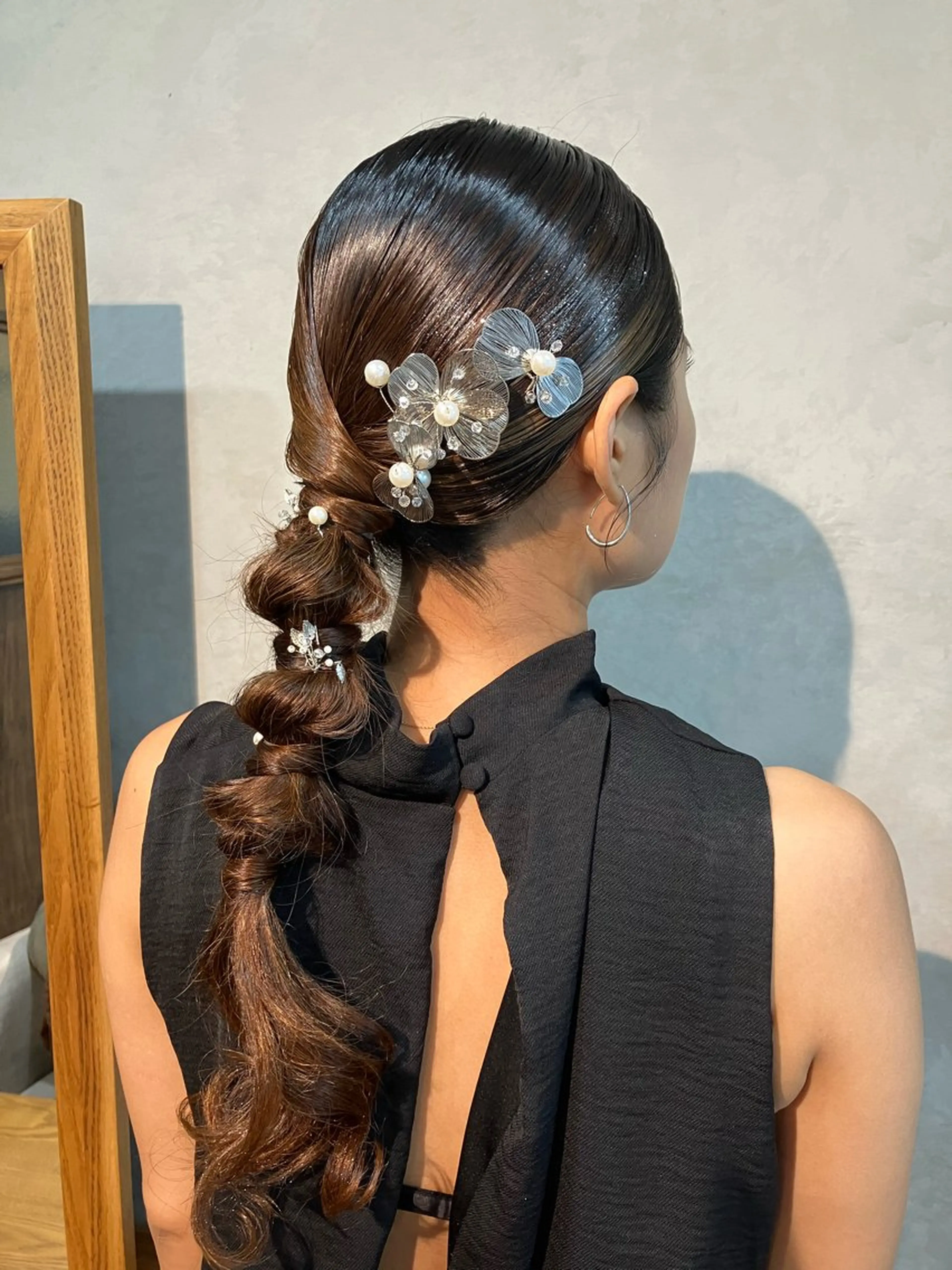 ヘアアレンジ ポニーテール 結婚式・ブライダル Hair&Make Nahoのマツエク・マツパデザイン