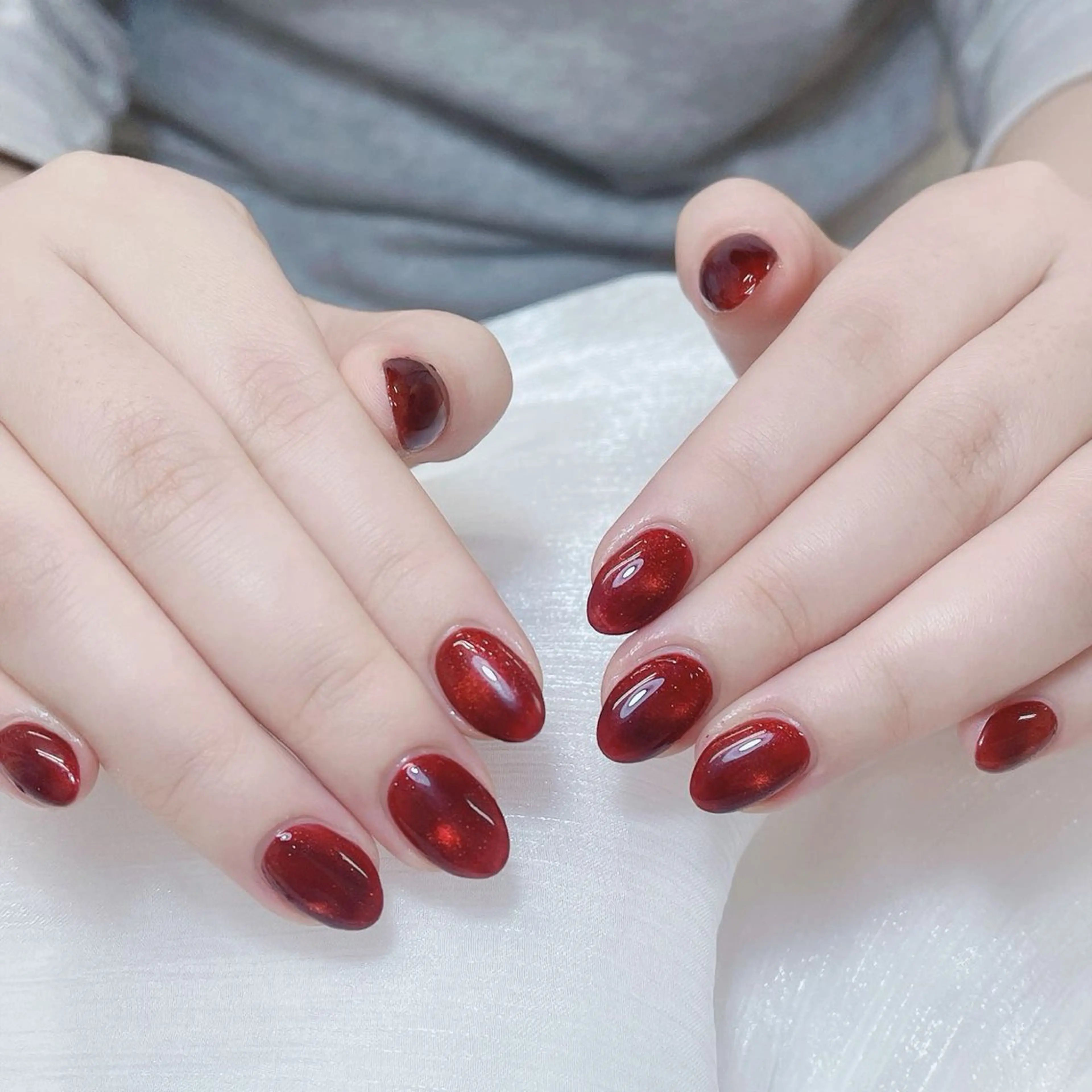 ネイル チークネイル 成人式 フレンチネイル グラデーション 氷ネイル・うるうるネイル ハンドネイル DUO MI所属・キ キnailのネイルデザイン