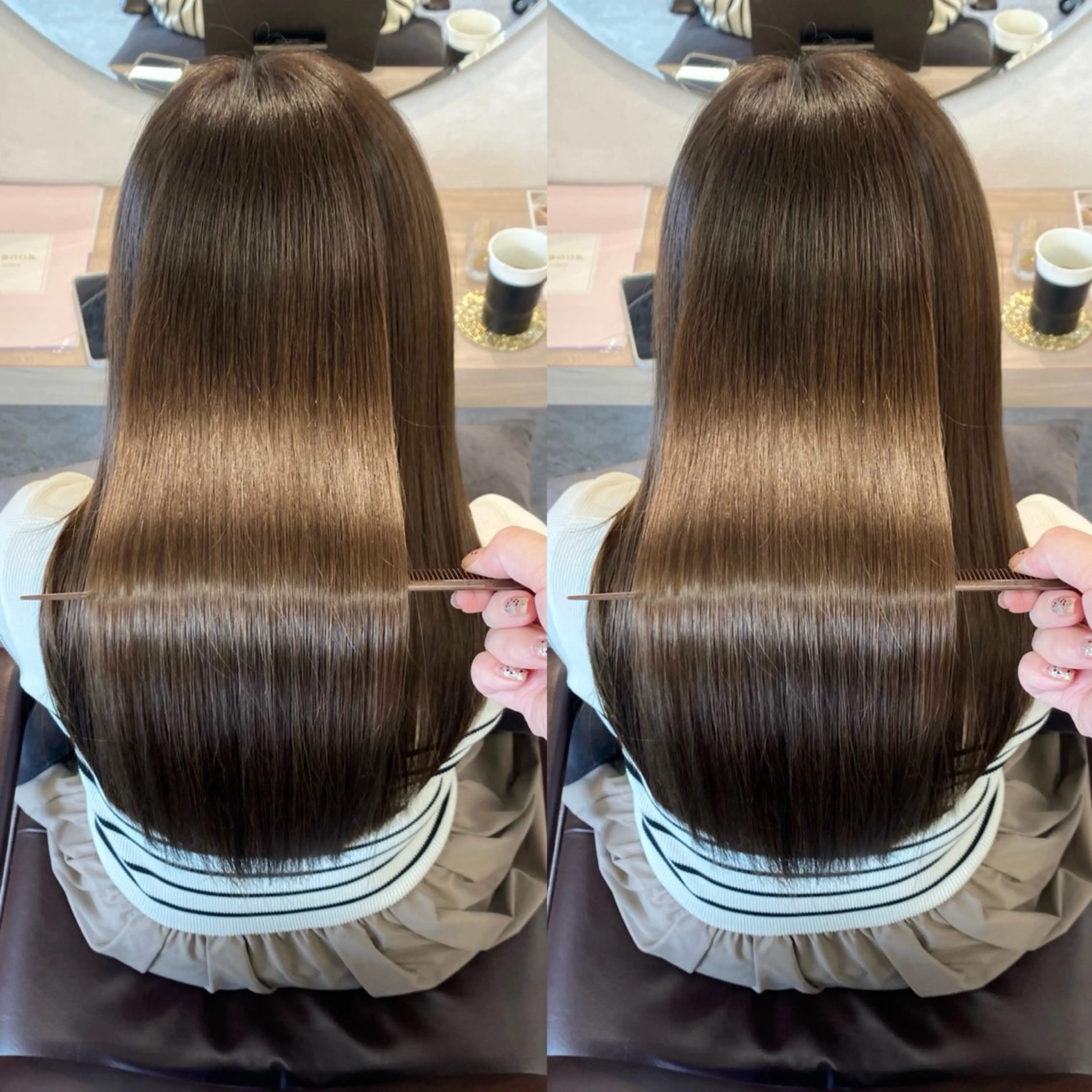 ロング カラー 髪質改善 トリートメント ヘアカラー トリートメント 髪質改善🫧ベージュ 椙山 響のヘアスタイル