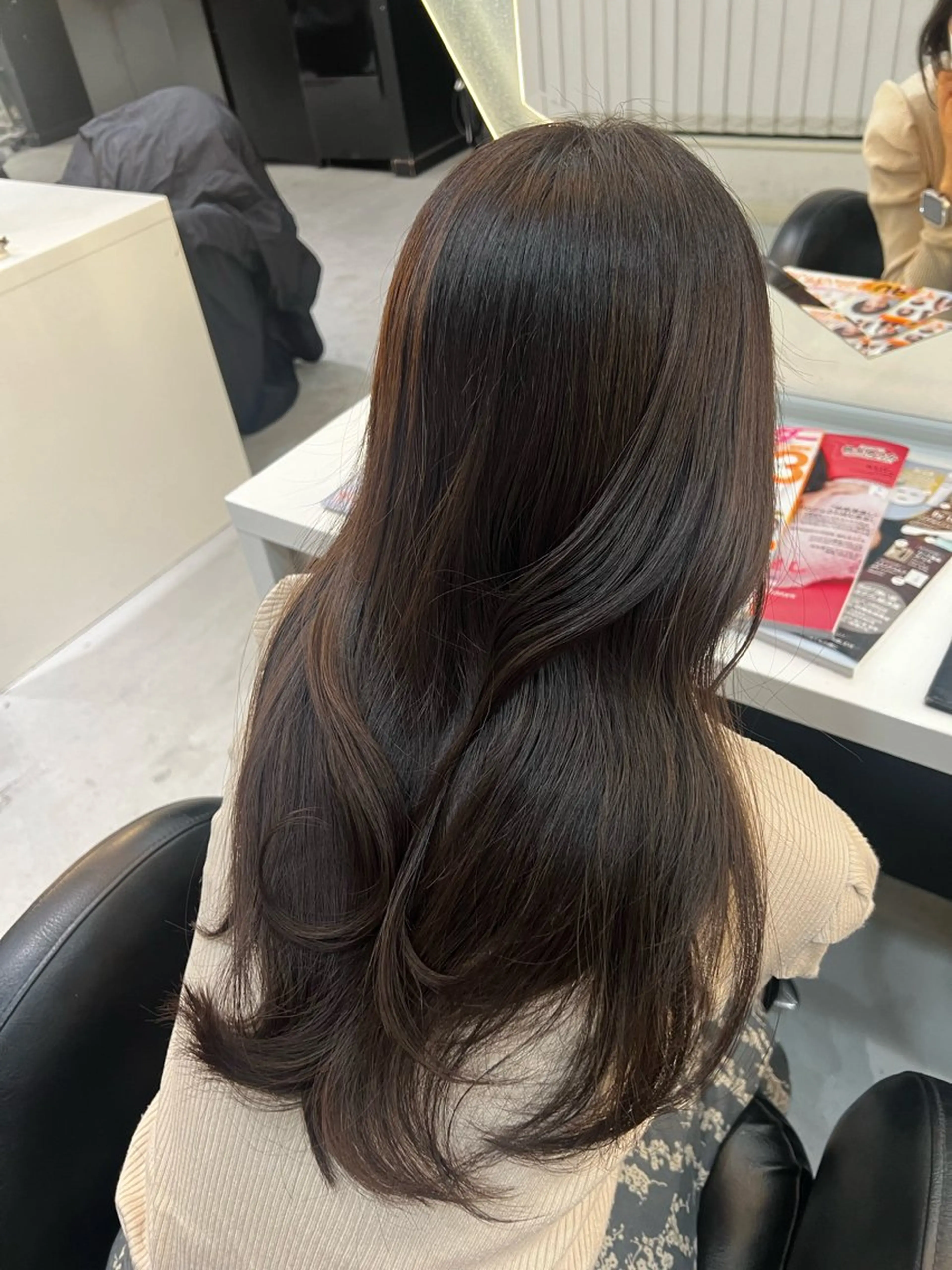 ロング 韓国風顔まわり/ベー ジュ/マツエク♡美咲のヘアスタイル