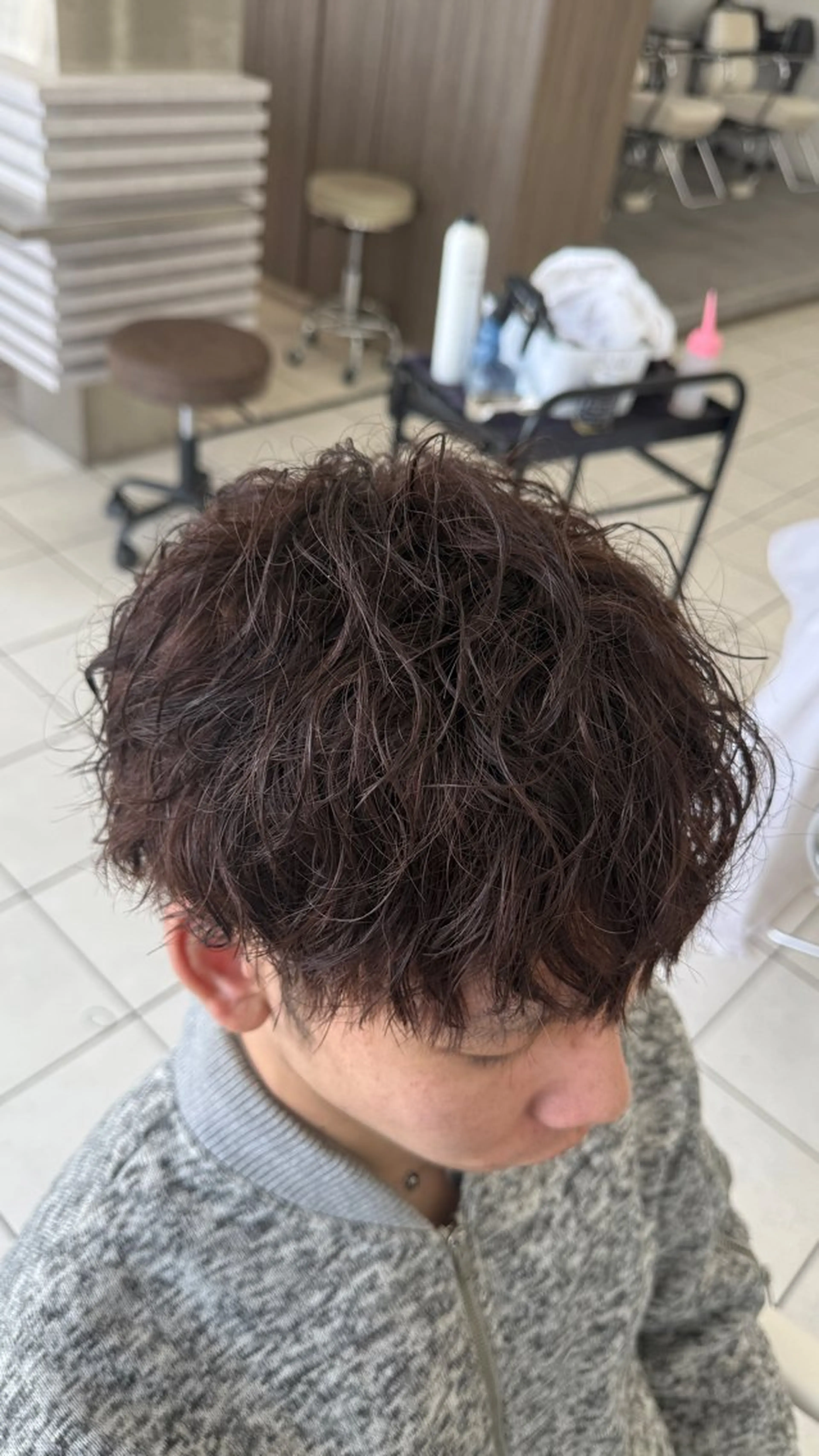パーマ メンズ メンズパーマ メンズスパイラルパーマ スパイラルパーマ メンズカット× 毛流れパーマ/河原田のヘアスタイル