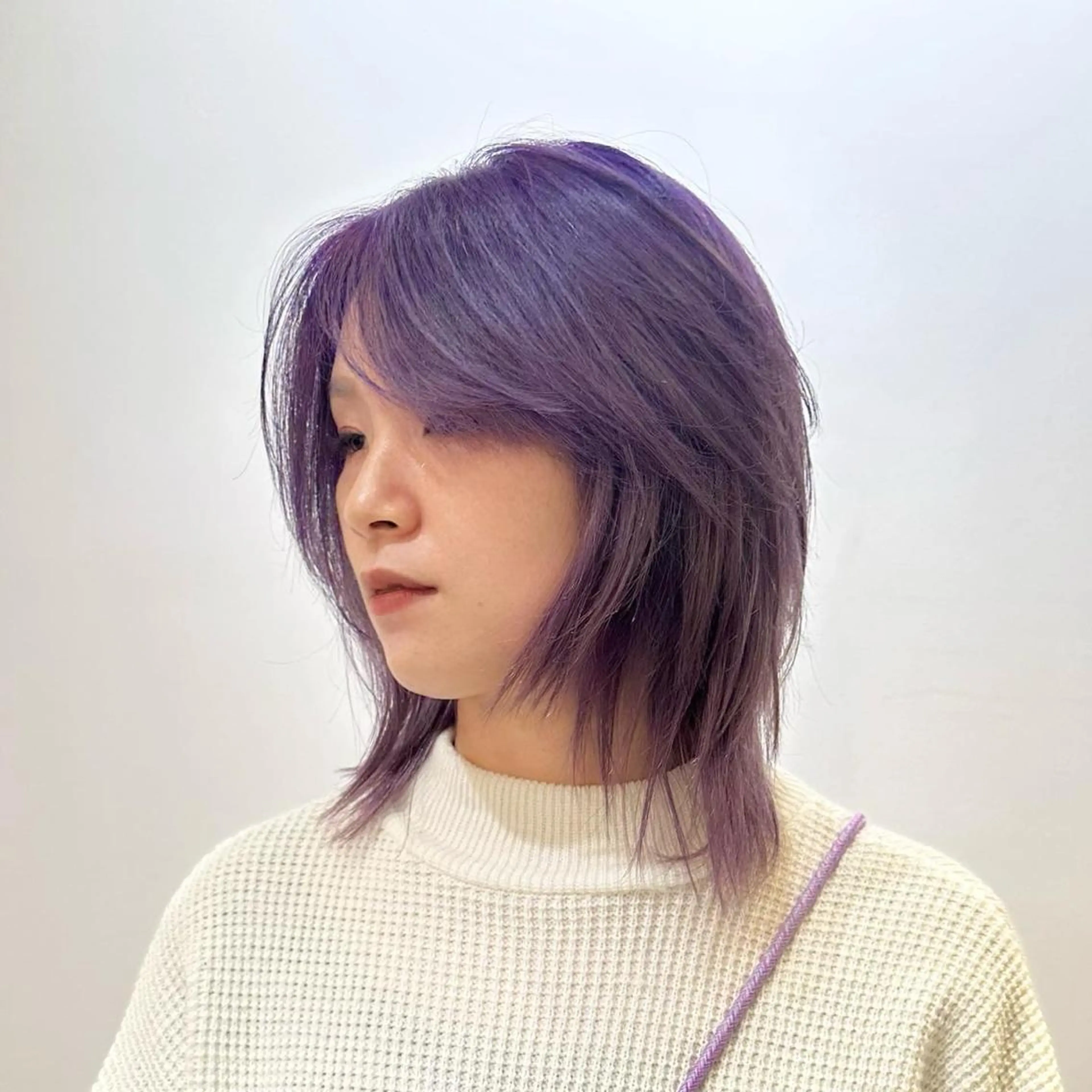 ミディアム カラー カット ヘアカラー トリートメント 梅田ハイトーン チダ ヒナノのヘアスタイル