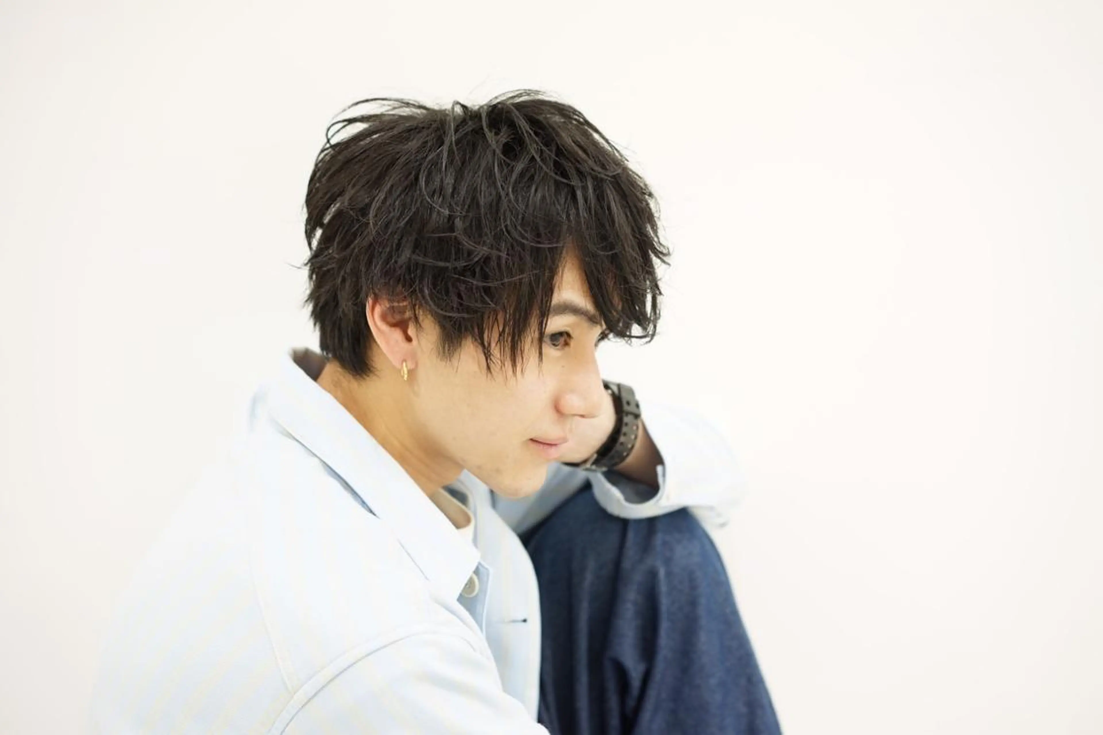 メンズ スパイラル波巻き パーマ井本汰壱のヘアスタイル