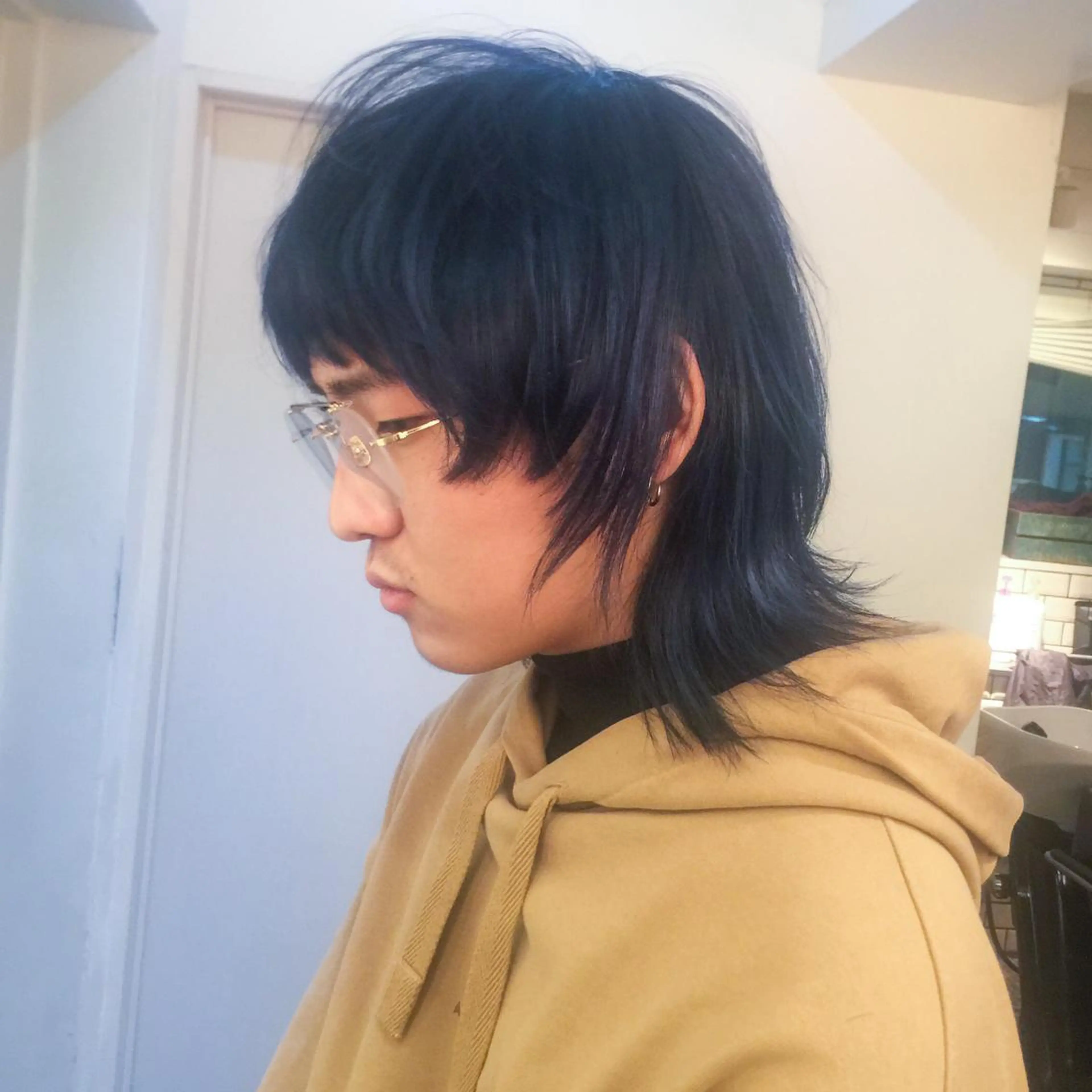 カラー メンズ メンズブリーチ マッシュウルフ マッシュ メンズウルフカット ブリーチ ホワイト&レイヤーカ ットエクステ長畠俊輔のヘアスタイル