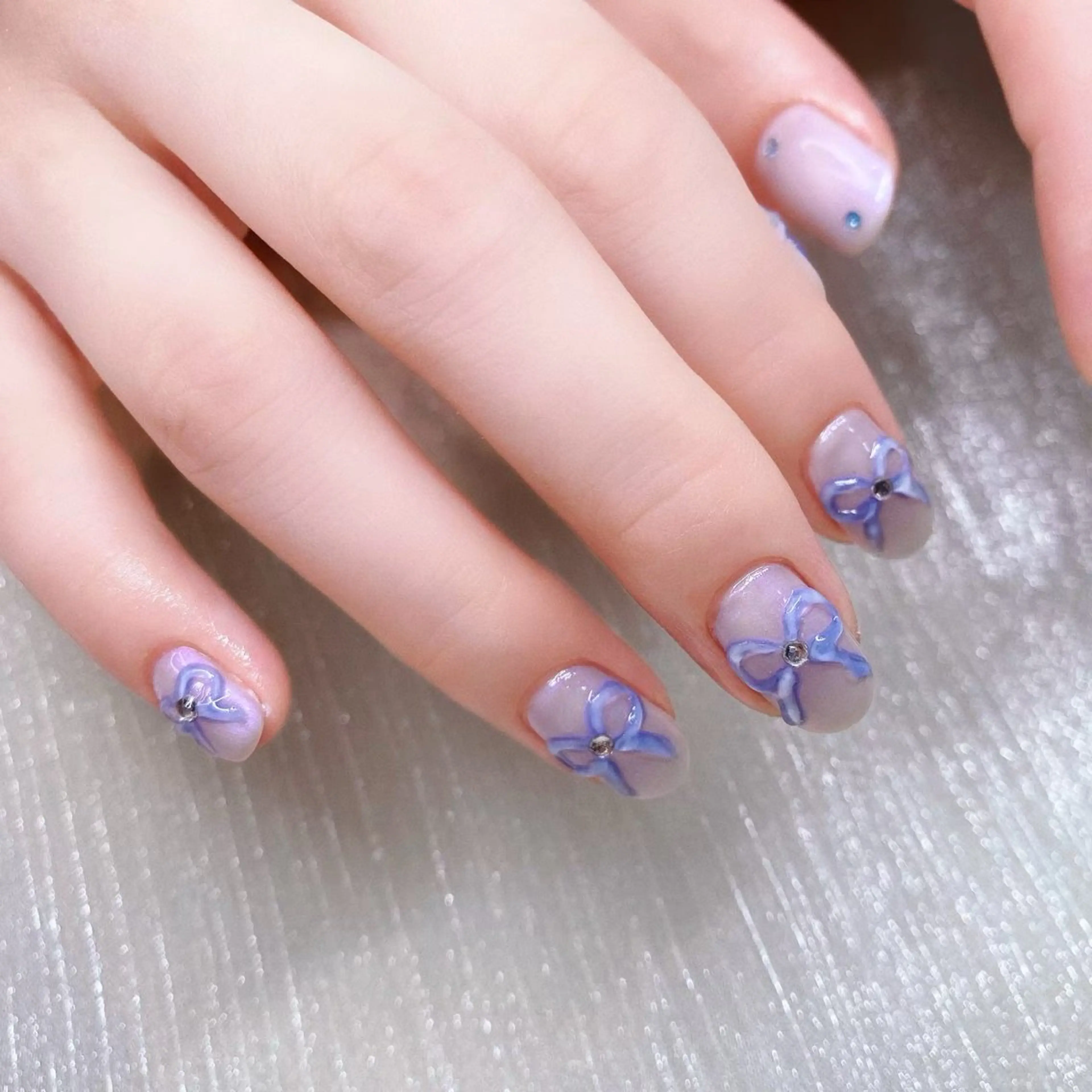 ネイル 長さ出し ストーンネイル ハンドネイル Nailist SUZU所属・Nailist suzuのネイルデザイン