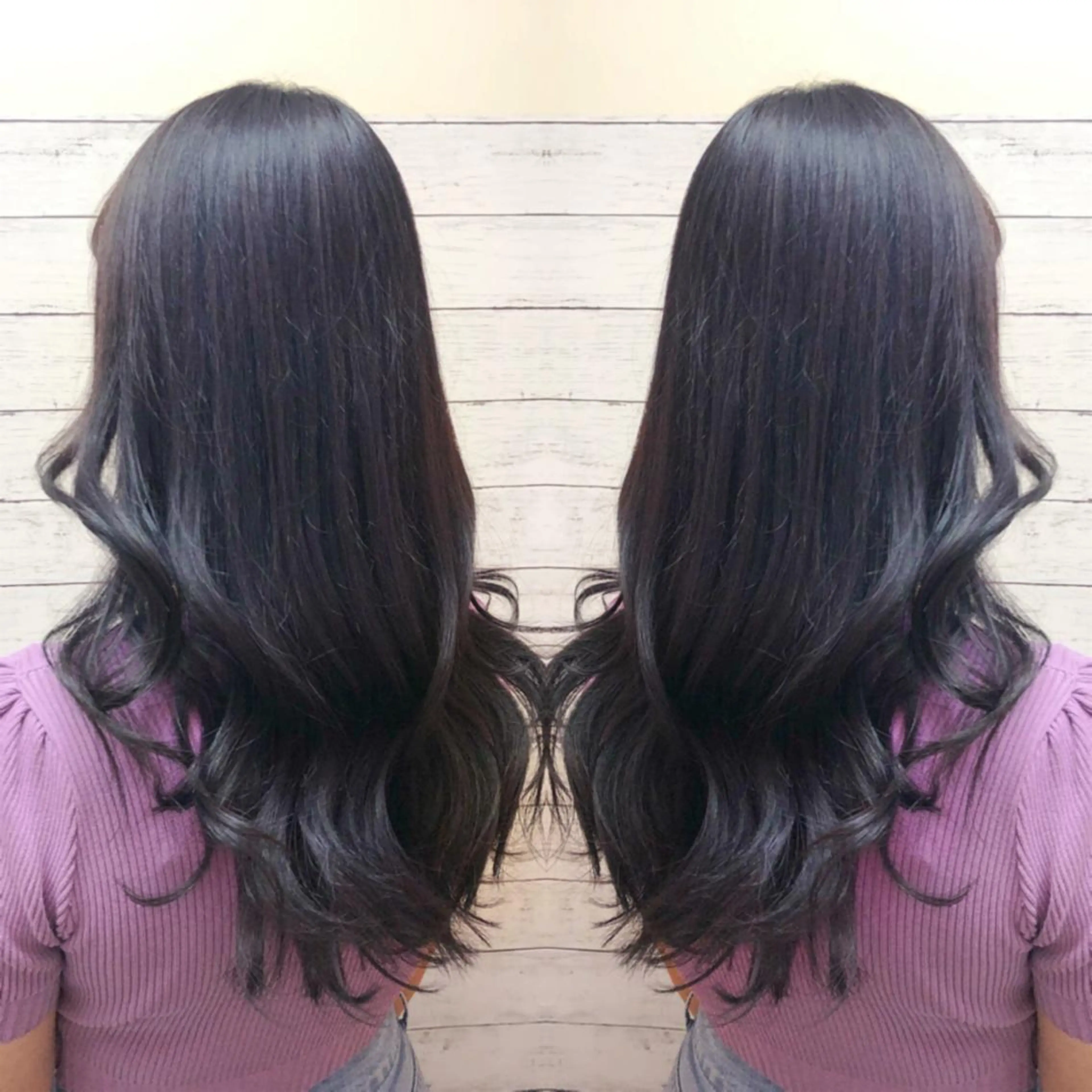 ロング カラー バイオレットカラー ヘアカラー トリートメント ヘアセット 韓国ヘア🤍髪質改善 🇰🇷AKANEのヘアスタイル