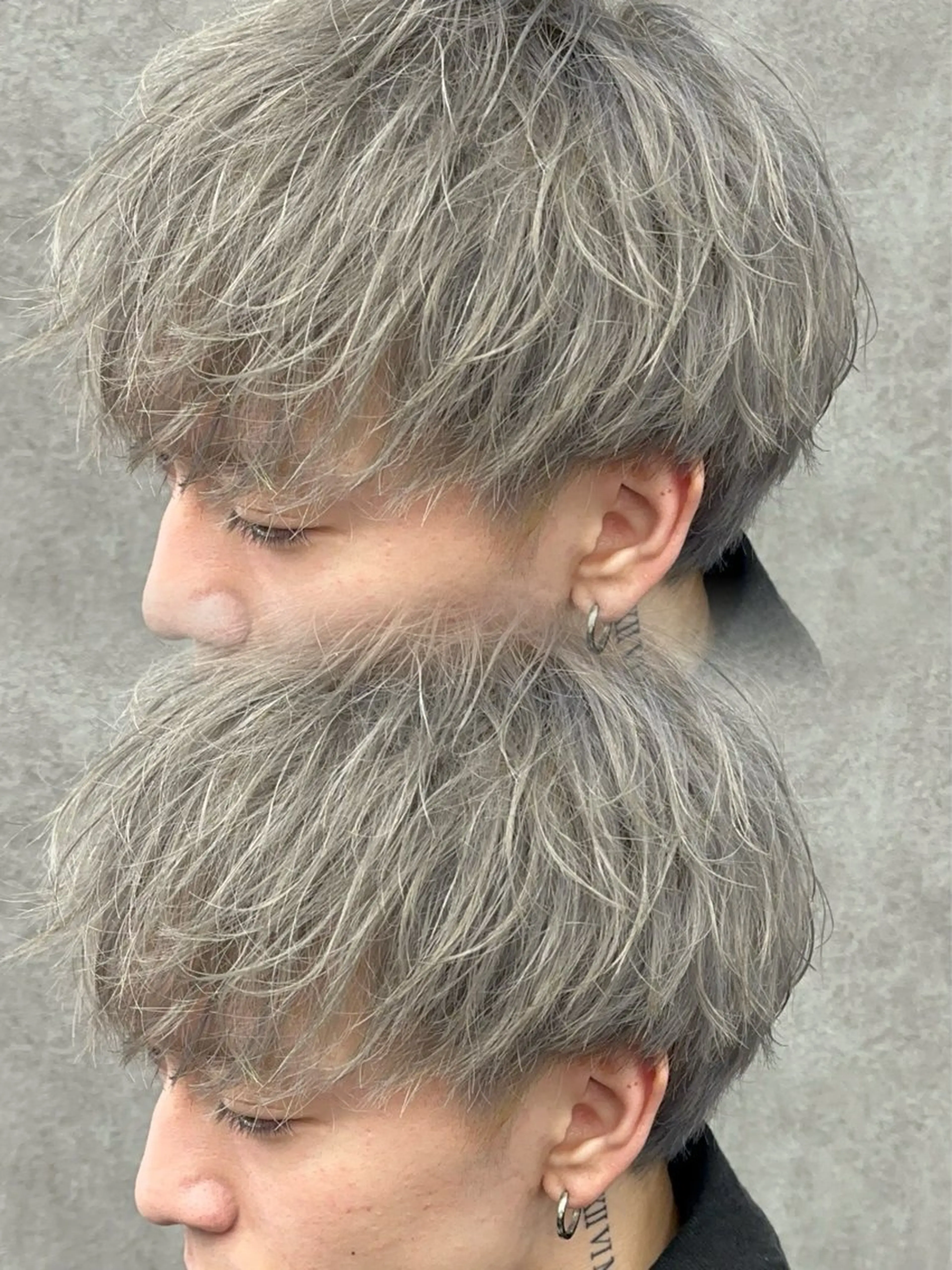 カラー パーマ メンズ シルバー ホワイトシルバー カット ヘアカラー 札幌美容室 /光👑のヘアスタイル