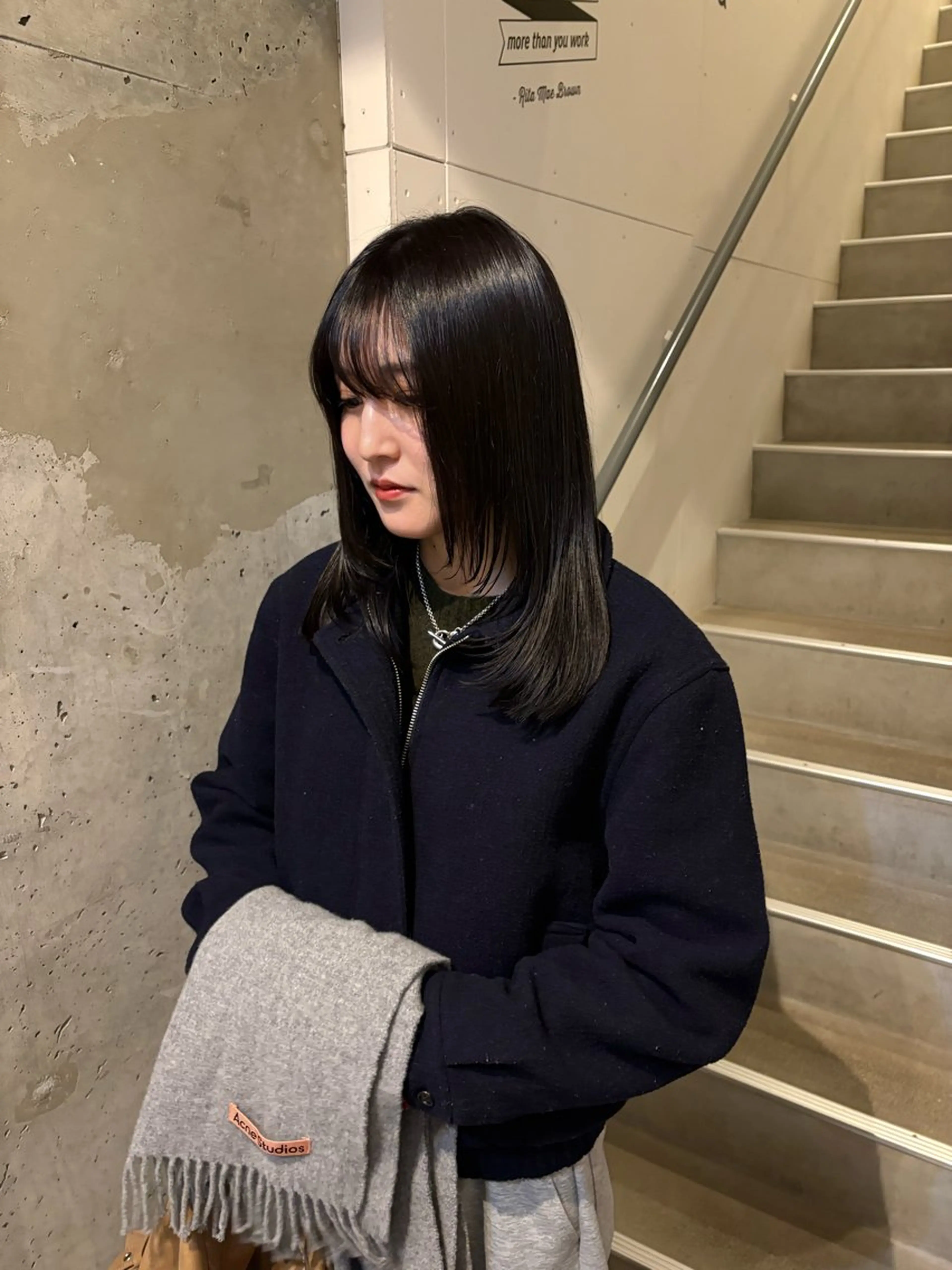 ミディアム ヘアカラー 中田 桃夏のヘアスタイル