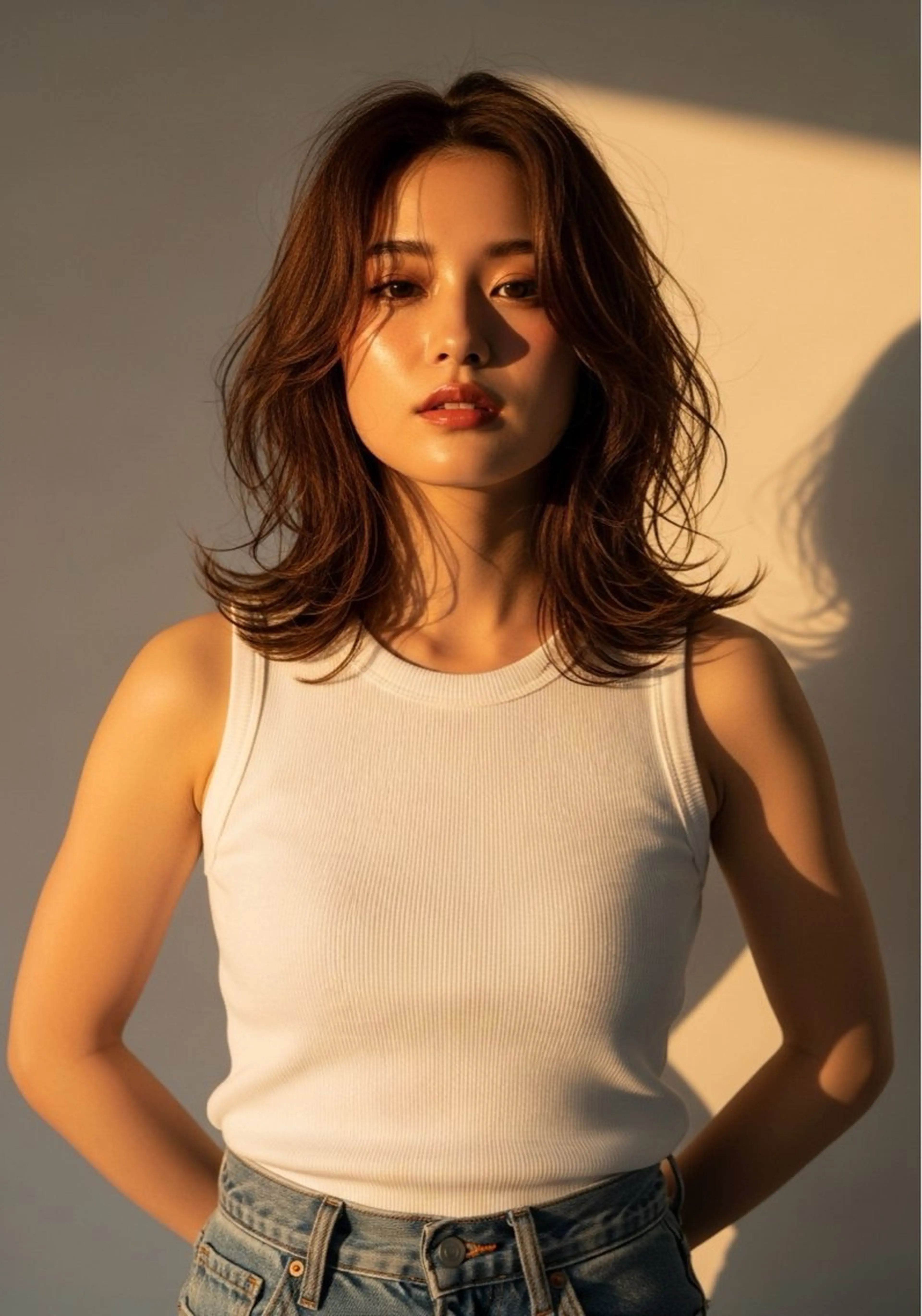 ミディアム カット ヘアカラー トリートメント 石沢 知康のヘアスタイル