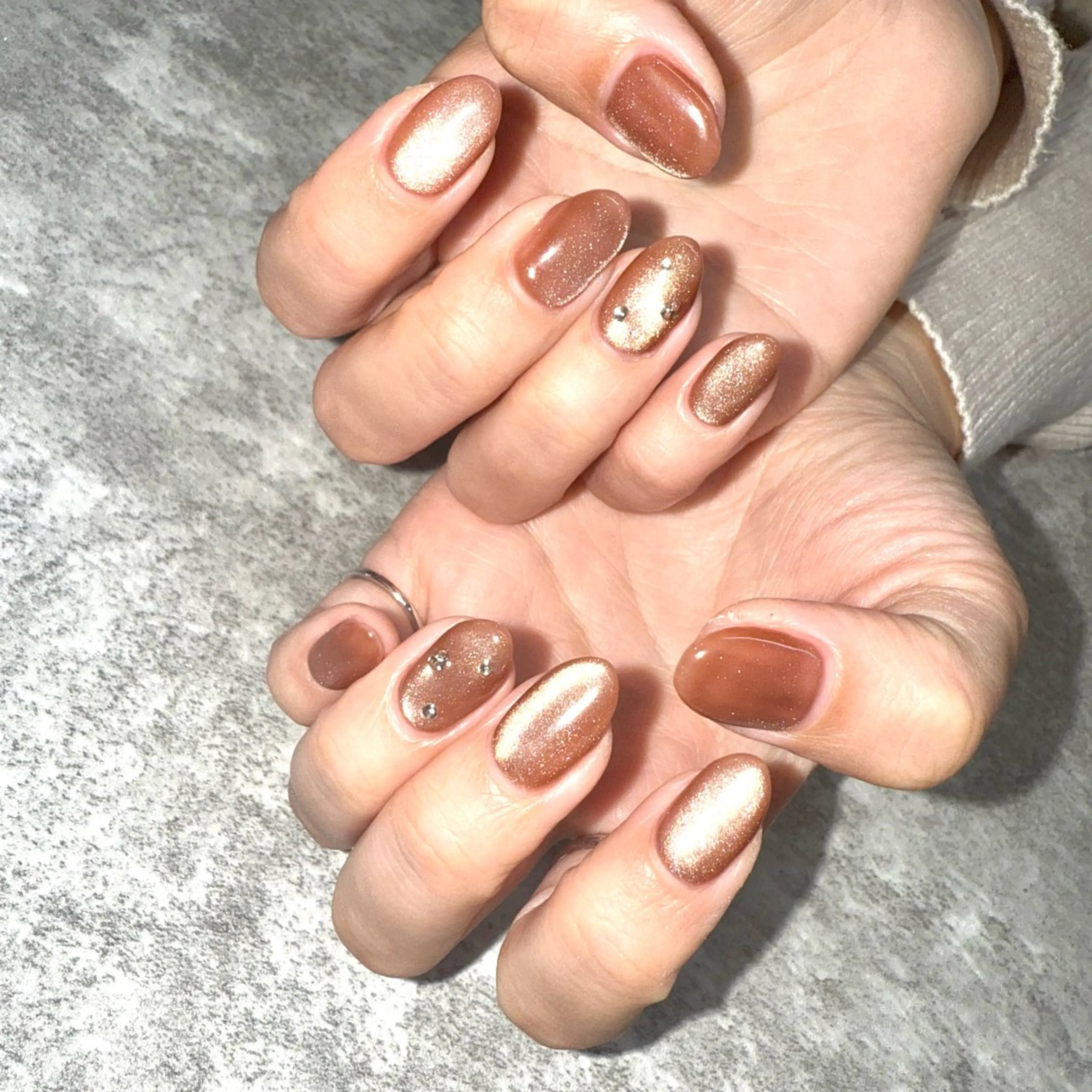 ネイル ブラウン ハンドネイル ★Rinail... .のネイルデザイン