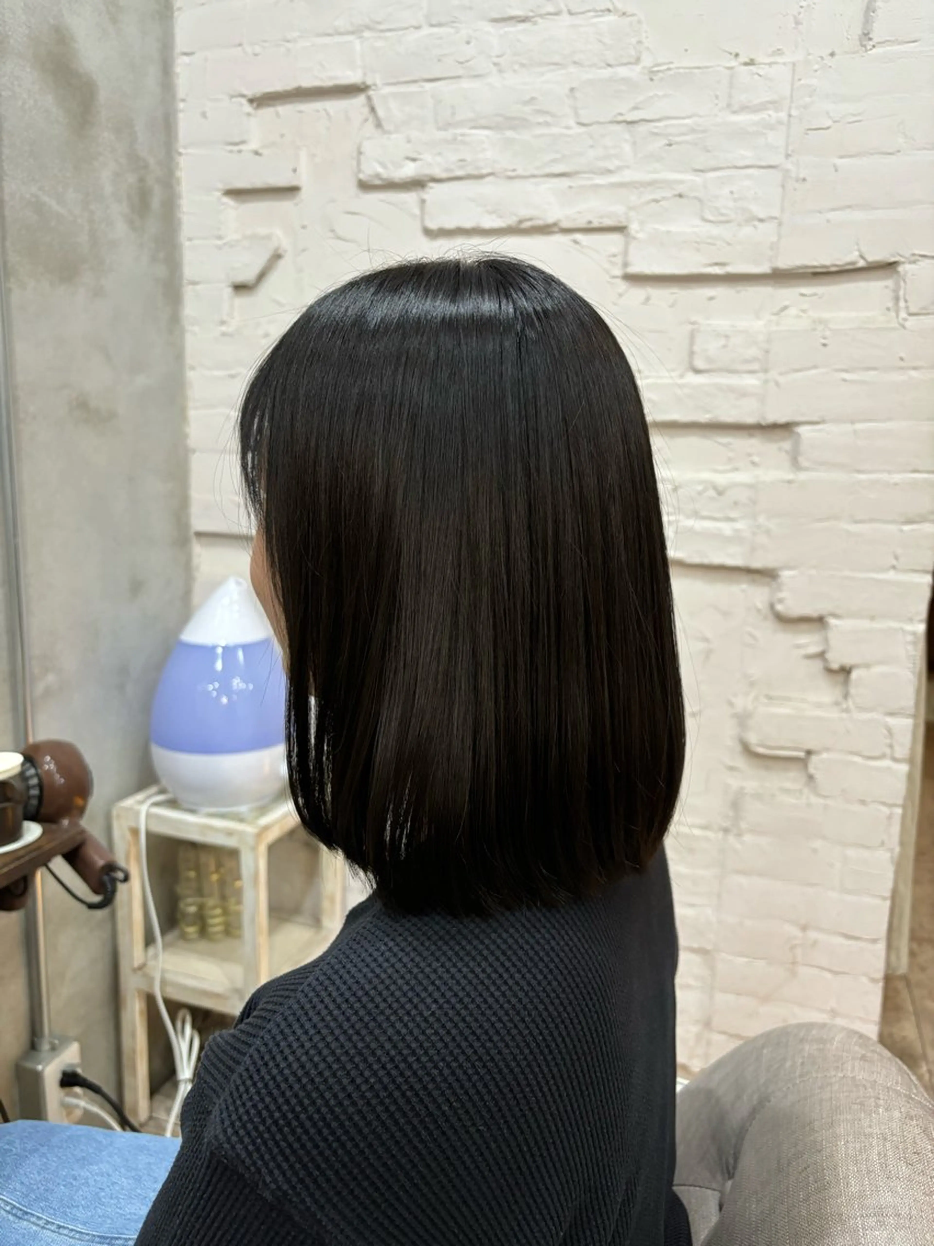 ショート ワンレンボブ ボブ カット メンズ/ヘアセット/ 顔周りレイヤー/💶のヘアスタイル