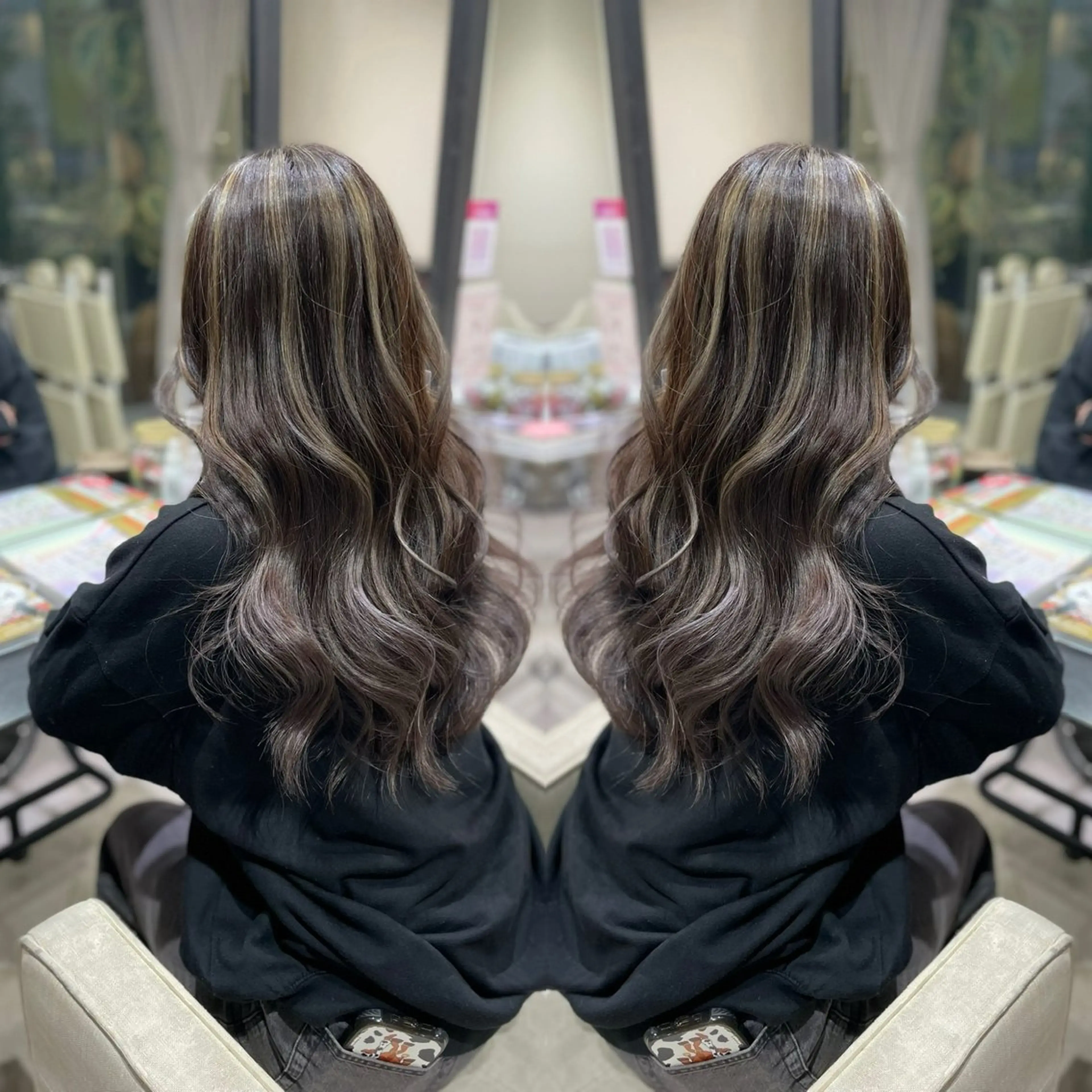 ロング カラー ハイライトカラー ハイライト カット エクステ 🦋美髪／エクステ 🦋アベイクミのヘアスタイル