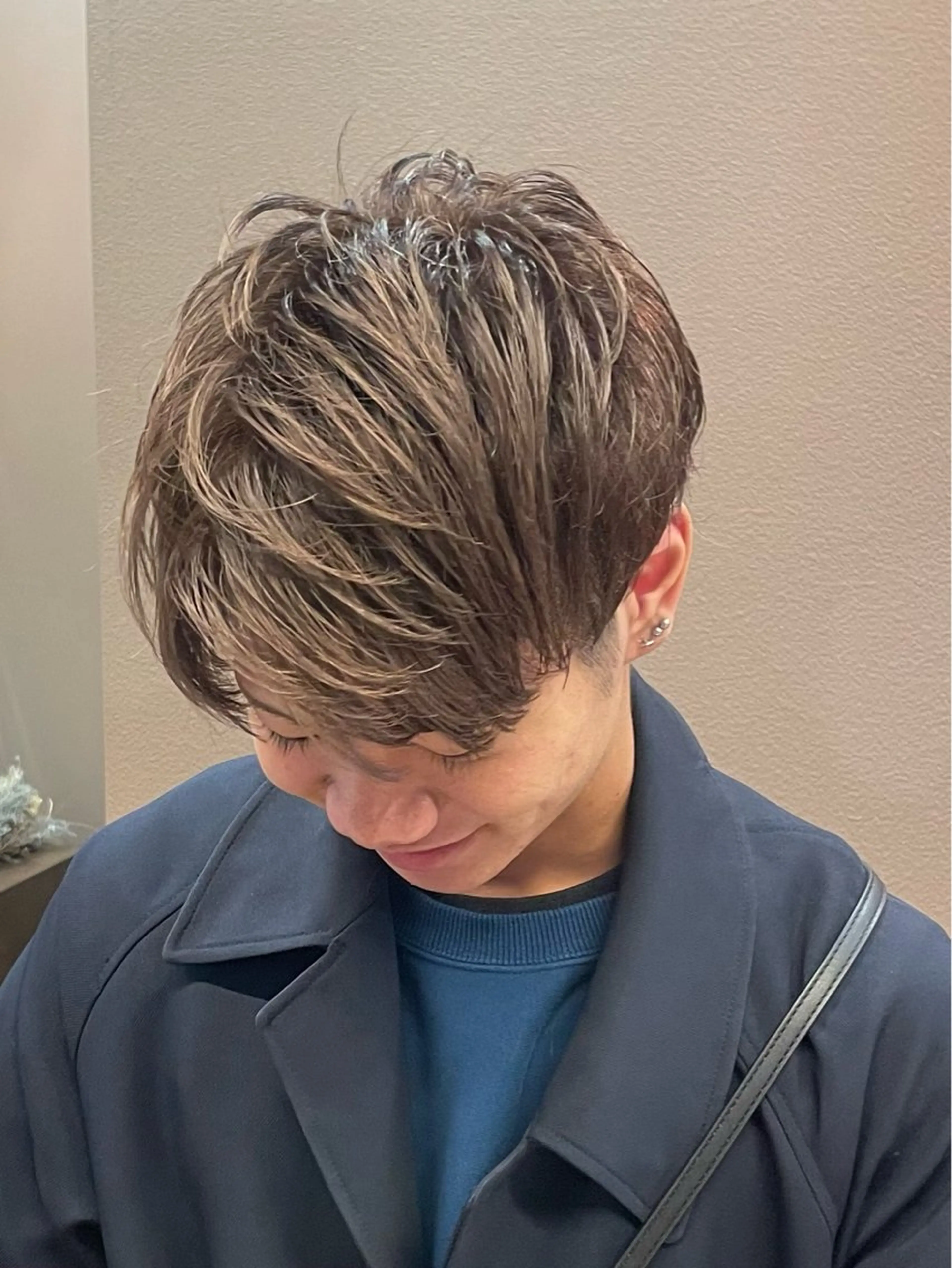 カラー メンズ メンズブリーチ ベージュカラー ブリーチ ブラウンカラー 暖色/ブリーチ/メン ズパーマ/ﾐﾜﾁｶｺのヘアスタイル