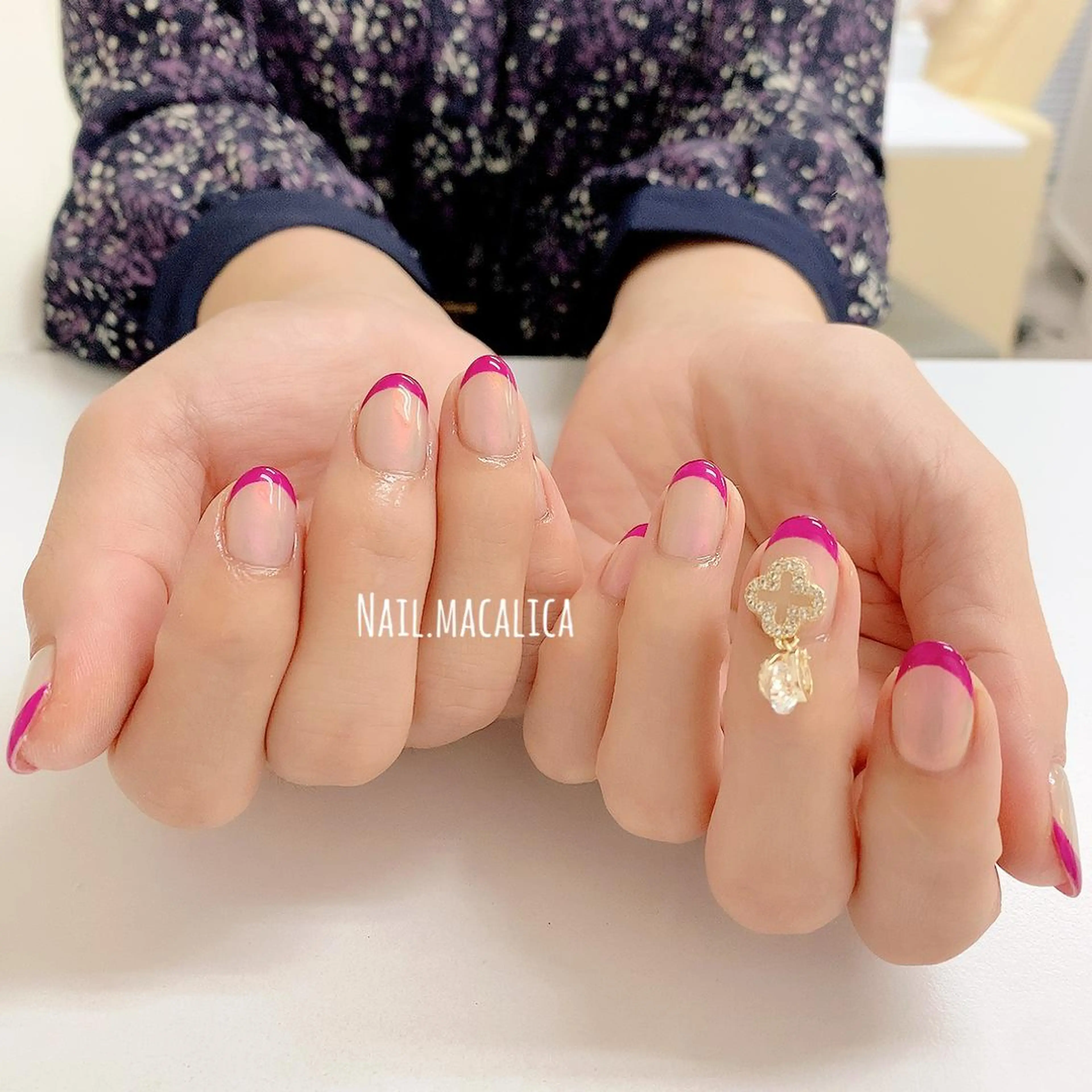 ネイル フレンチネイル ミラーネイル ハンドネイル Nail macalicaのネイルデザイン