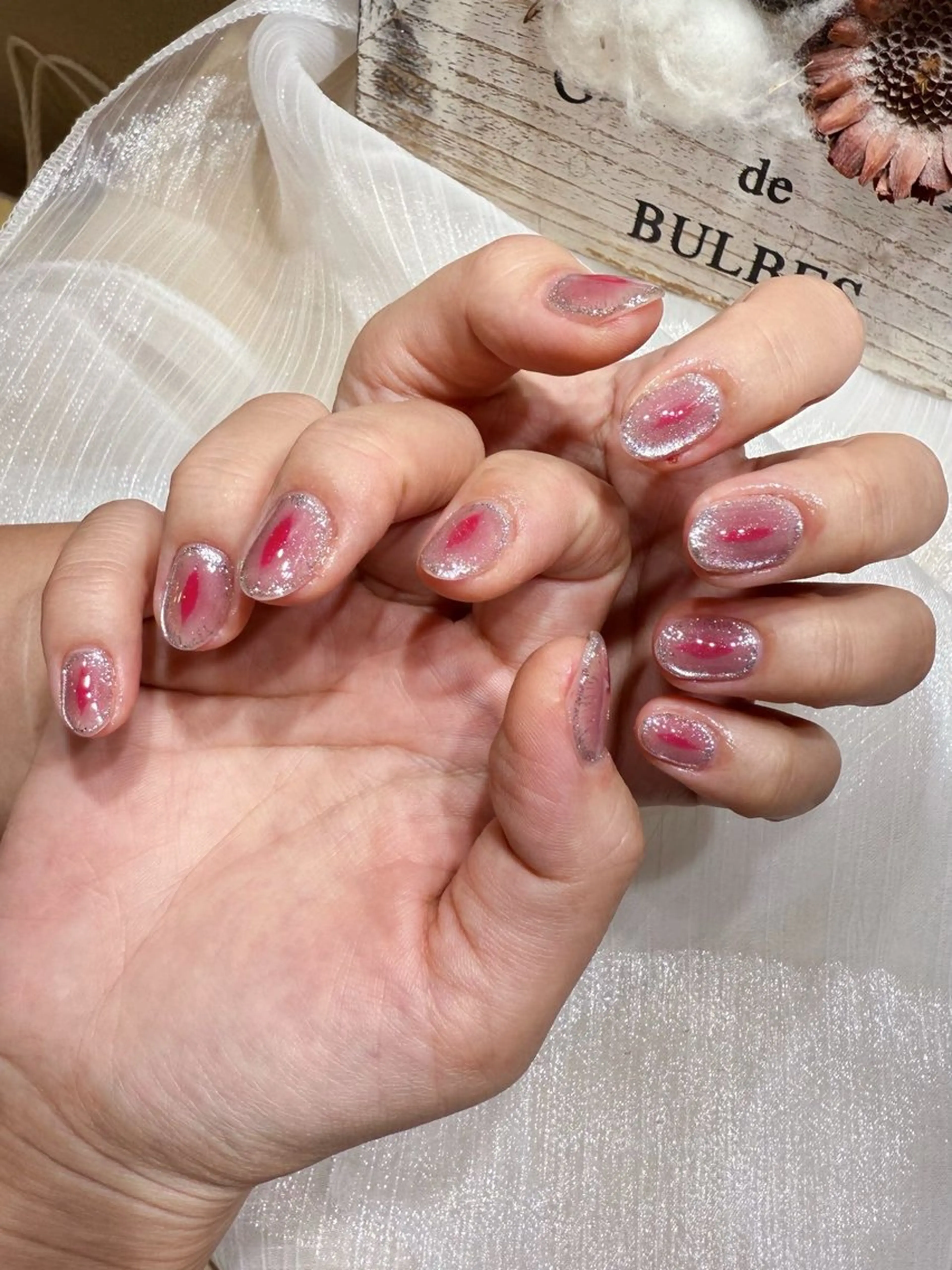 ネイル アートネイル フットネイル ジェルネイル ハート マグネットネイル Babarla Nailのネイルデザイン