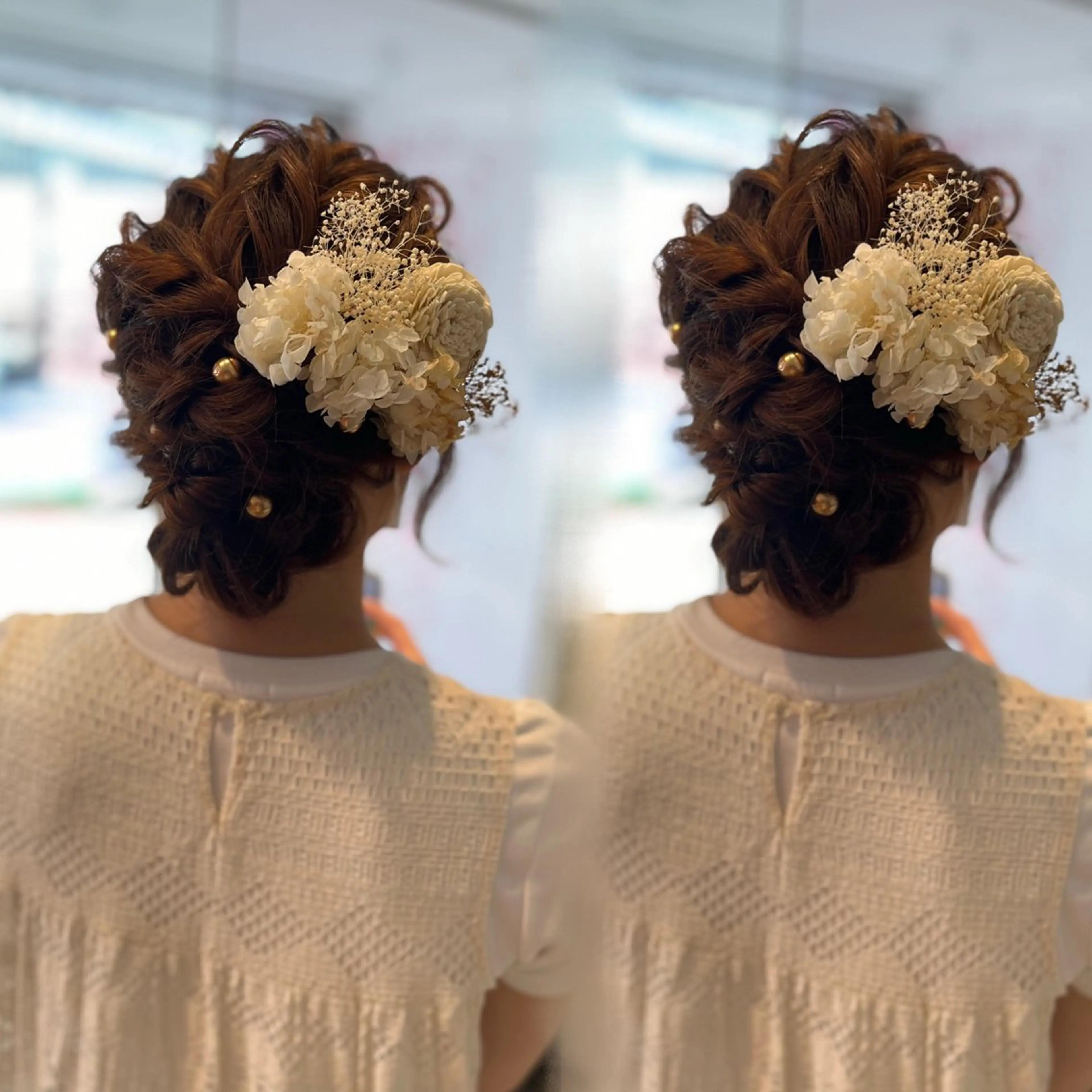 セミロング ヘアアレンジ 着物ヘア 結婚式・ブライダル モデル様募集中 🎀🫧HARUNAのヘアスタイル