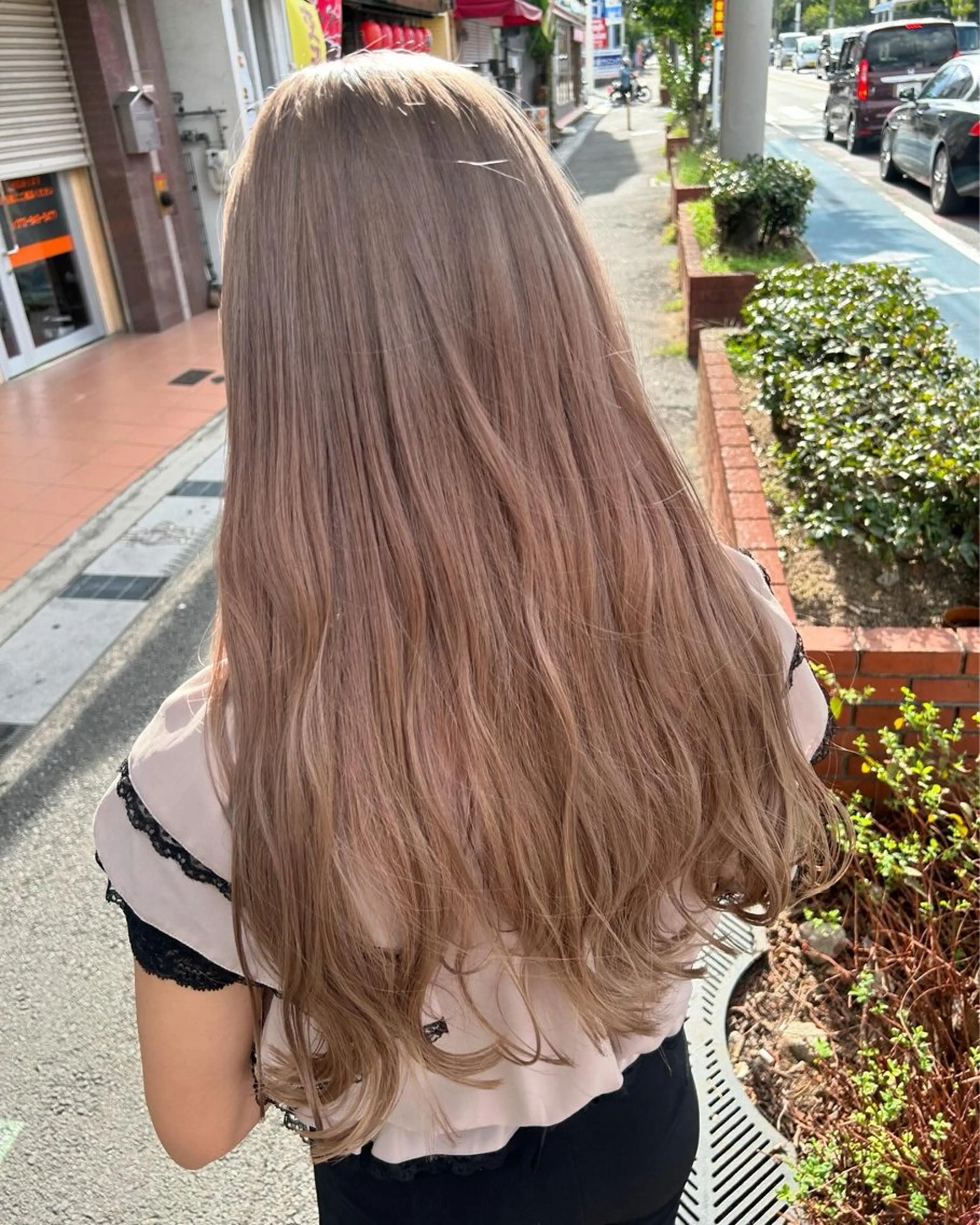 ロング カラー ヘアカラー トリートメント 馬場 瑞穂のヘアスタイル